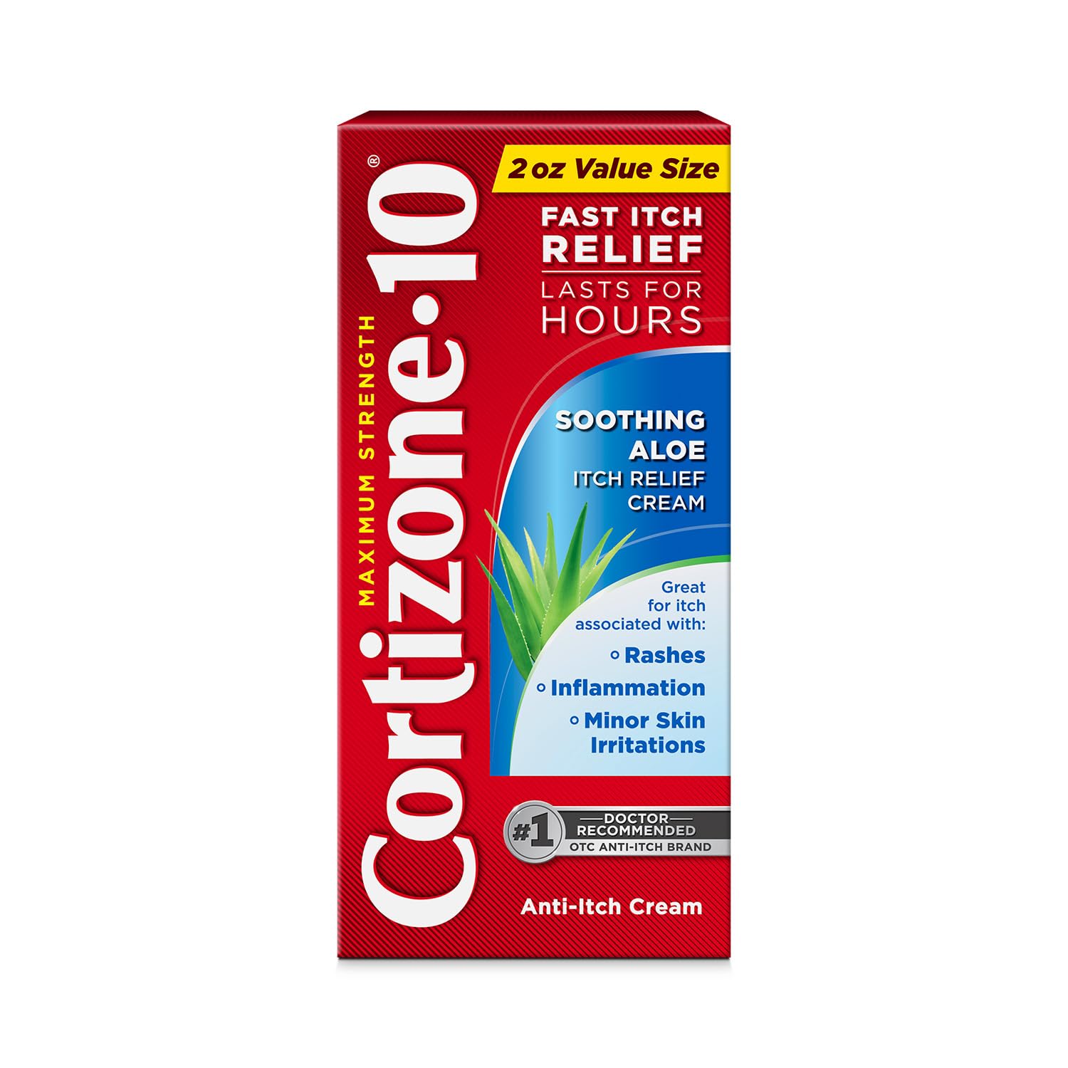 Cortizone-10 Maximum Strength Soothing Aloe Itch Relief Cream, 1% Hydrocortisone, Fast-Acting, Anti-Itch Cream for Bug Bites, Rash, Eczema, Psoriasis, Poison Ivy, Oak, Sumac & More, 2 oz Cortizone 10Au supplements