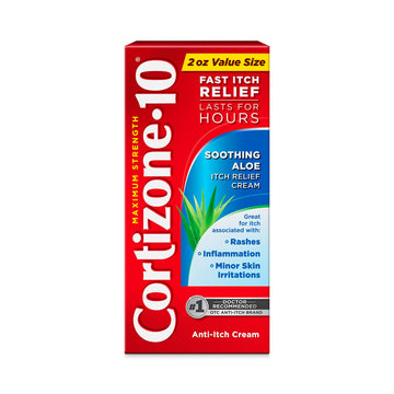 Cortizone-10 Maximum Strength Soothing Aloe Itch Relief Cream, 1% Hydrocortisone, Fast-Acting, Anti-Itch Cream for Bug Bites, Rash, Eczema, Psoriasis, Poison Ivy, Oak, Sumac & More, 2 oz Cortizone 10Au supplements