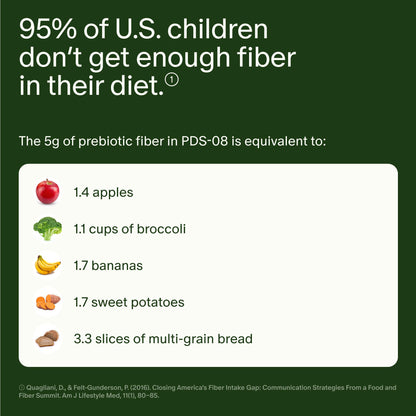 Seed PDS-08 Pediatric Daily Synbiotic - Fiber-Based Prebiotic & Probiotic for Kids - Digestive Health, Regularity, Constipation Relief - Ages 3-17 - Vegan and Shelf-Stable - 30 Sachets (30-Day Supply) Visit the Seed StoreUS supplements