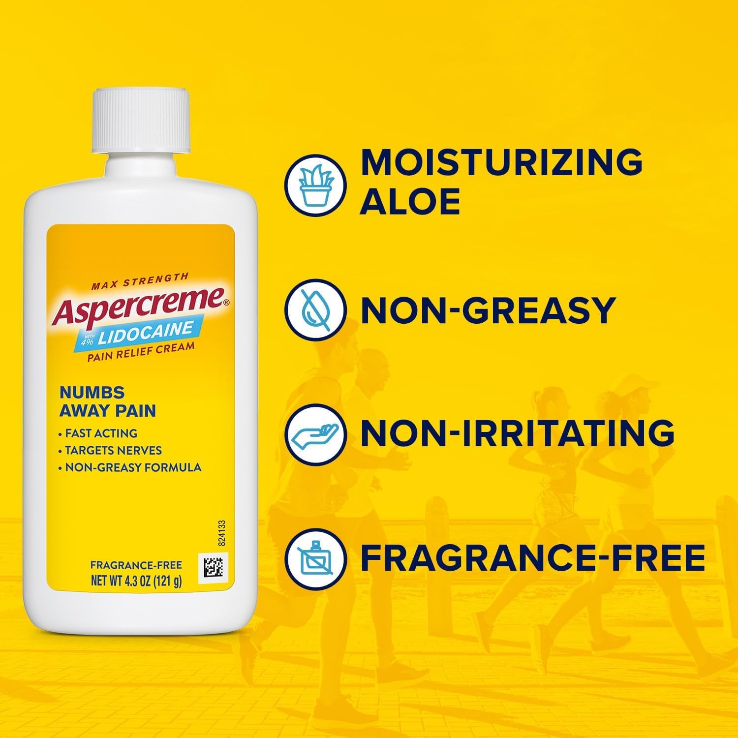 Aspercreme with Lidocaine Maximum Strength Pain Relief Cream, 4.3 Oz (Pack of 2) AspercremeAu supplements
