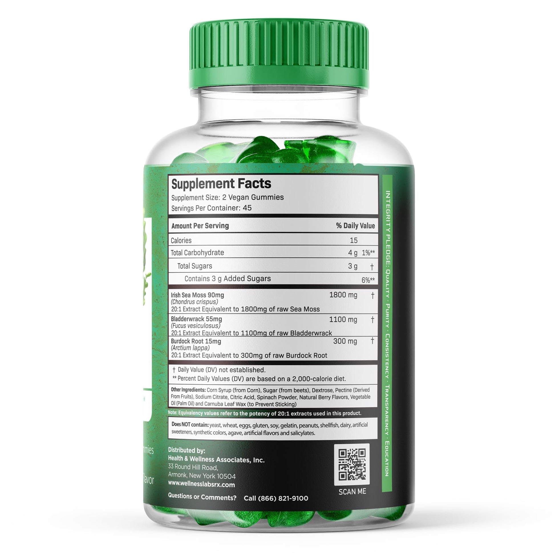 WELLNESS LABSRX Sea Moss Gummies, 3200mg Irish Sea Moss Mixed Berry Flavor with Maximum Potency Bladderwrack and Burdock Root - Supports Skin, Energy and Immunity - 180 Count WELLNESS LABSRXAu supplements