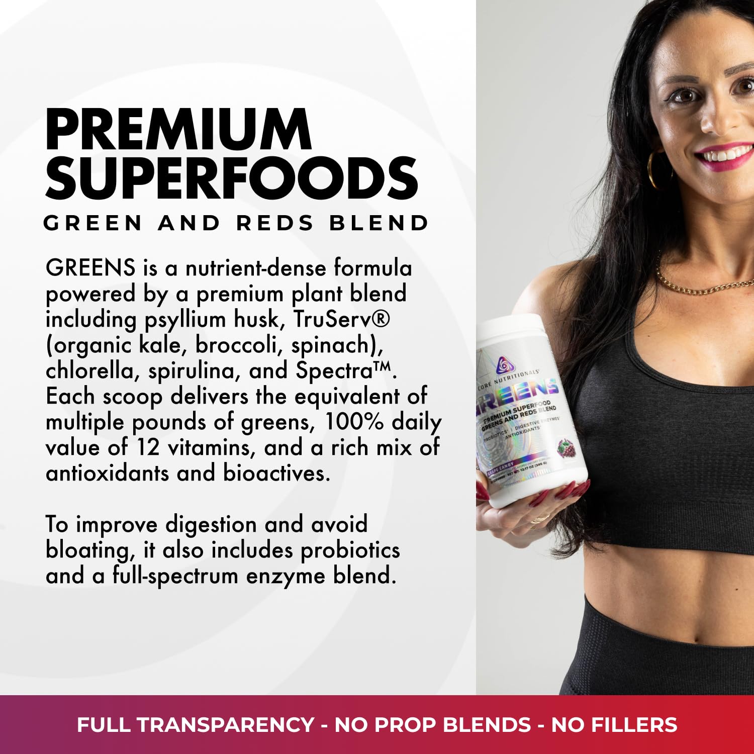 Core Nutritionals Greens | Premium Superfood Reds & Greens Blend | 5 Billion CFU Probiotics, Digestive Enzymes, & Antioxidants | 30 Servings (Berry Bliss) Core NutritionalsAu supplements