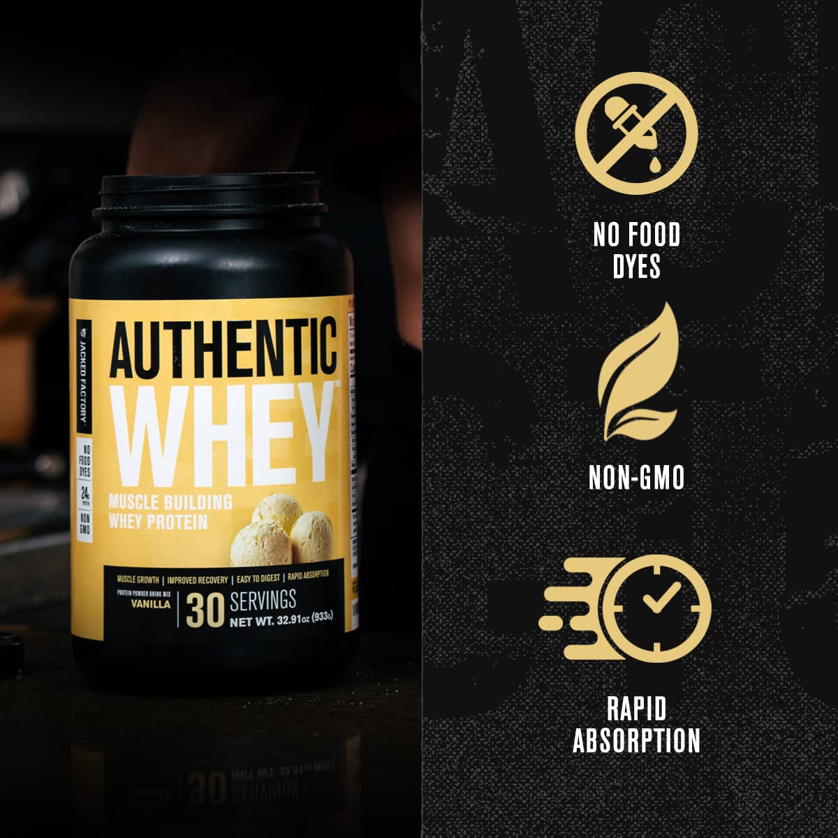 Jacked Factory Authentic Whey Muscle Building Whey Protein Powder - Low Carb Jacked FactoryUS supplements