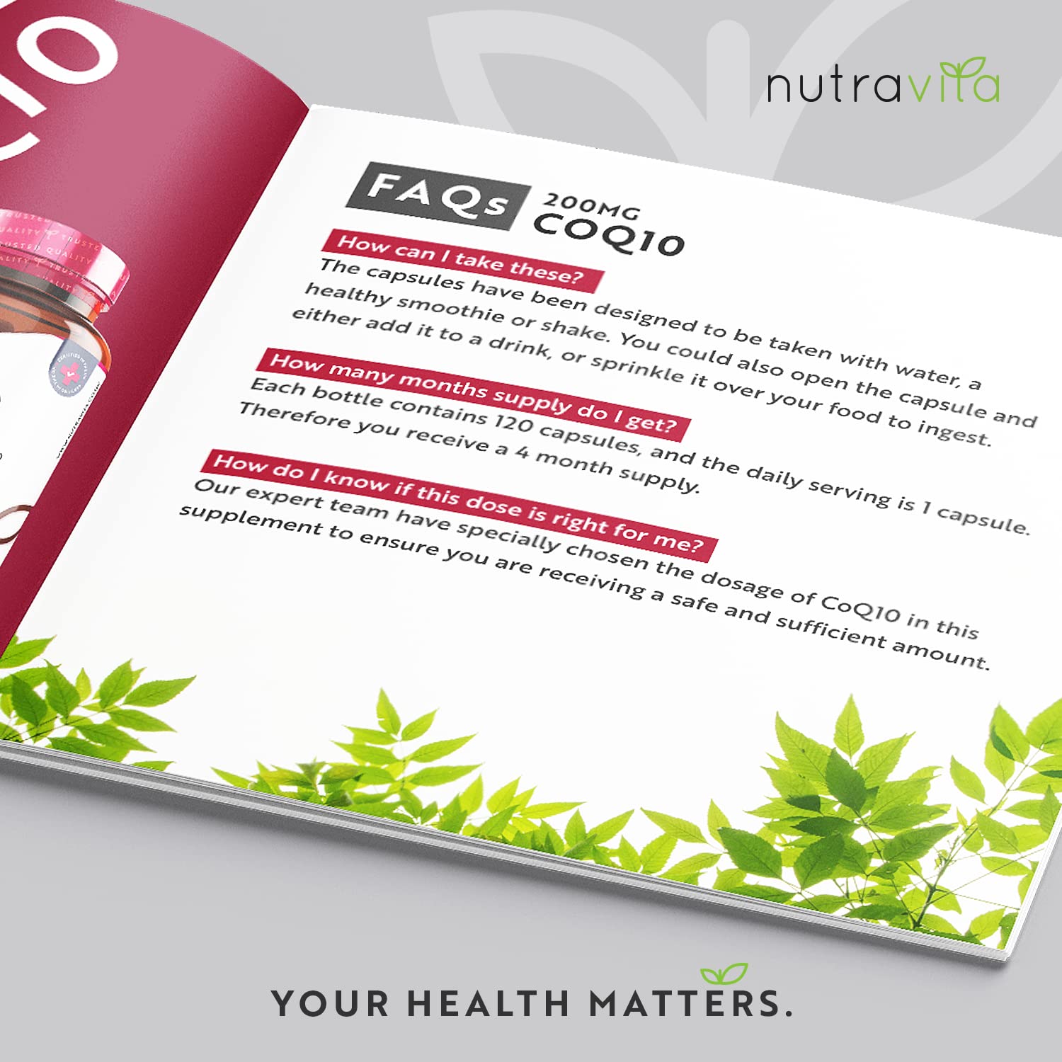 CoQ10 200mg - 120 Vegan Capsules of High Strength Co Enzyme Q10 (4 Months Supply) NutravitaUS supplements