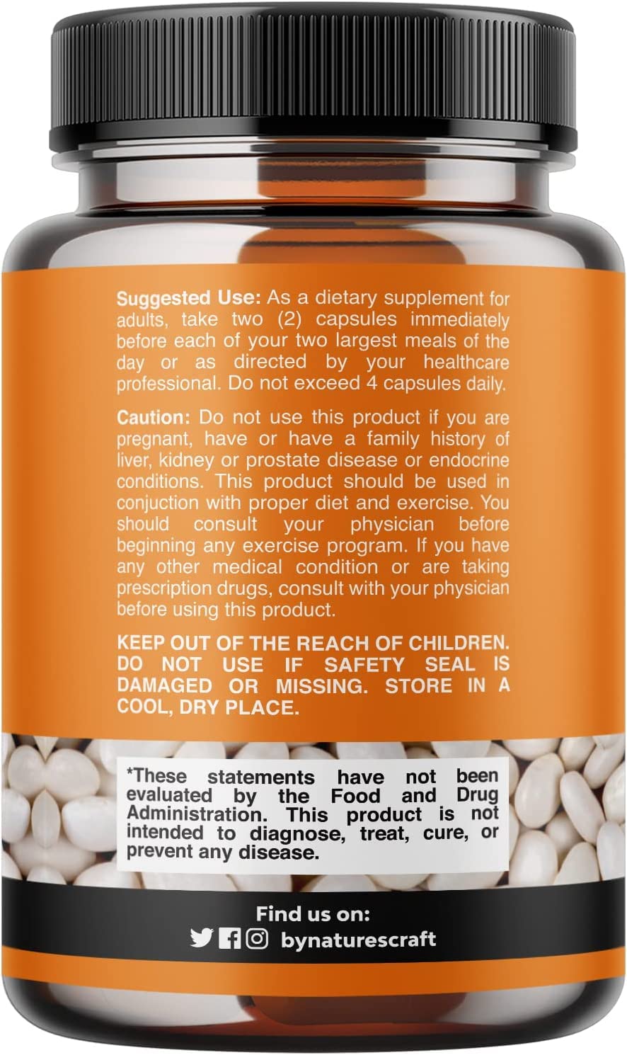 Natural White Kidney Bean Extract - White Kidney Bean Energy Booster AMPK Activator Natures CraftUS supplements