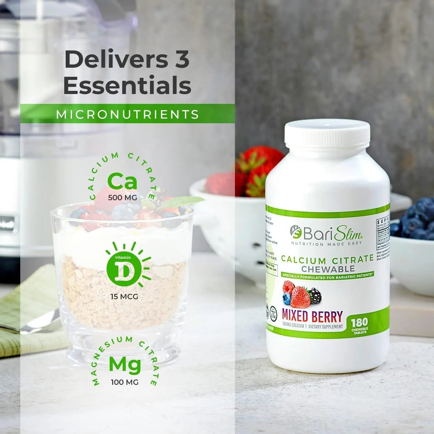 BariSlim Bariatric Calcium Citrate & Complete Chewable Multivitamin - Bariatric Vitamin and Supplement for Post Bariatric Surgery Including Gastric Bypass and Gastric Sleeve BariSlimAu supplements