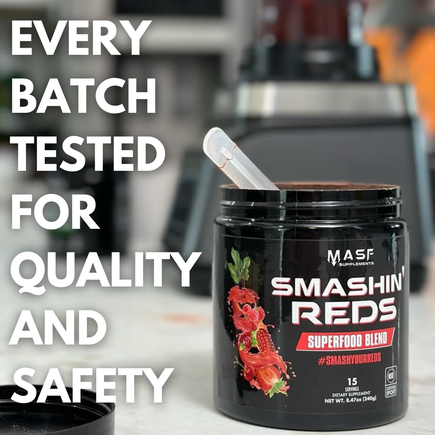 MASF Smashin' Reds Organic Superfood Supplements - 15 Servings - NSF Sport, Super Reds for Digestive Health, Energy, Endurance, Beet Root, Maca, Turmeric, Ginger, Acai, Nitric Oxide Production MASFAu supplements