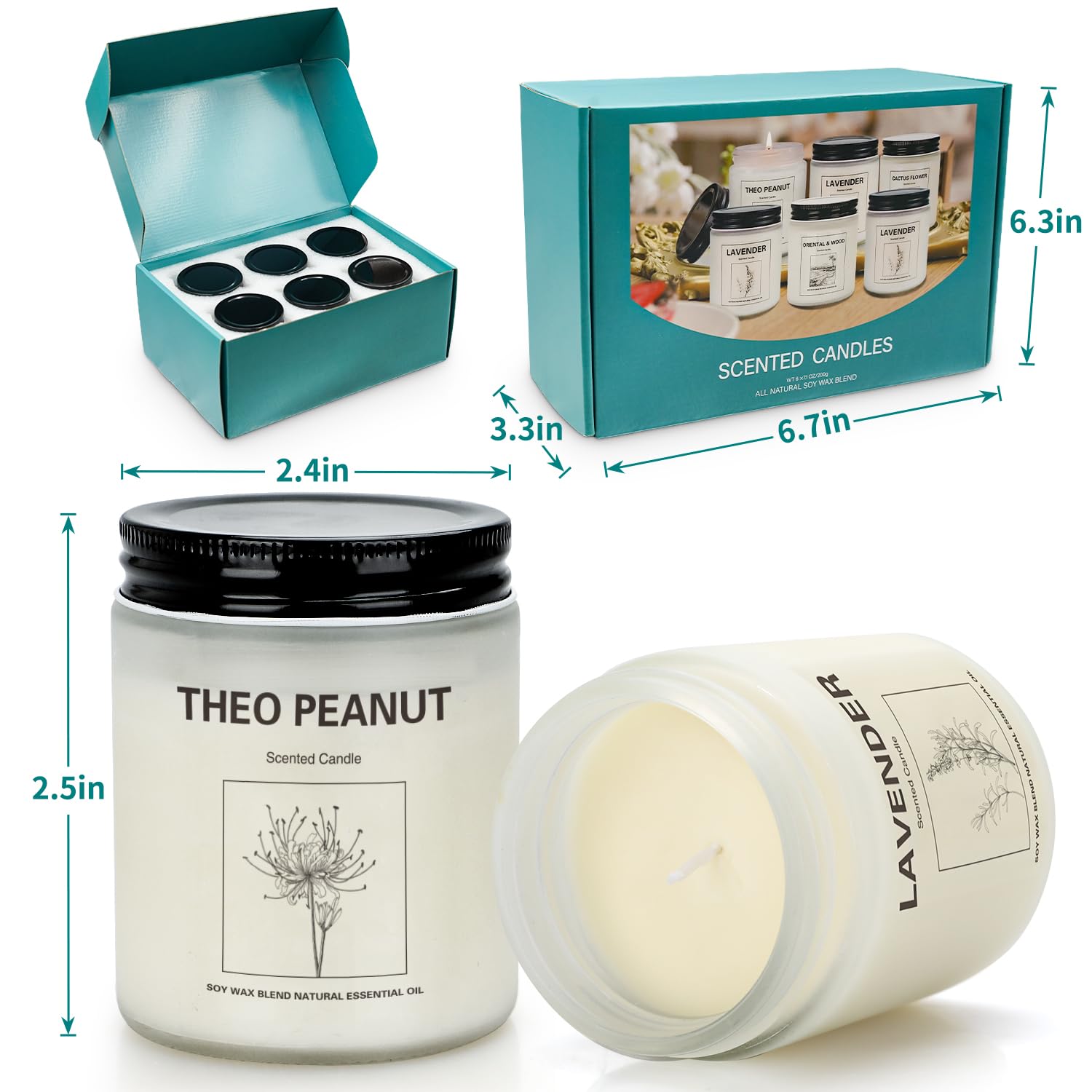6 Pack Scented Candles, Aromatherapy Candles Gifts Set for Women, 42.6 oz 300 Hour Long Lasting YINUO LIGHTAu supplements