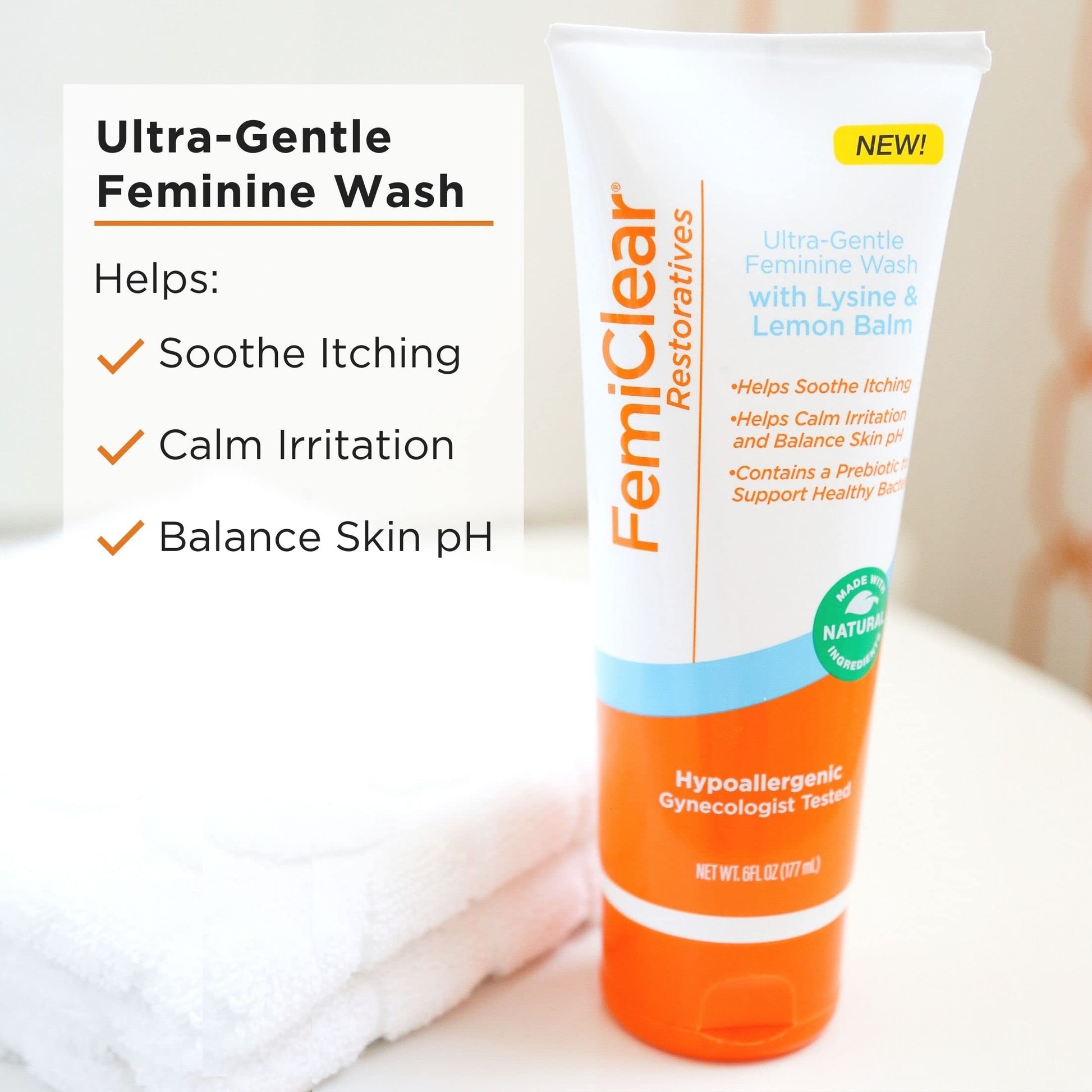 FemiClear® Restoratives Ultra-Gentle Feminine Wash, Made with Lysine & Lemon Balm, Natural Ingredients FemiClearAu supplements