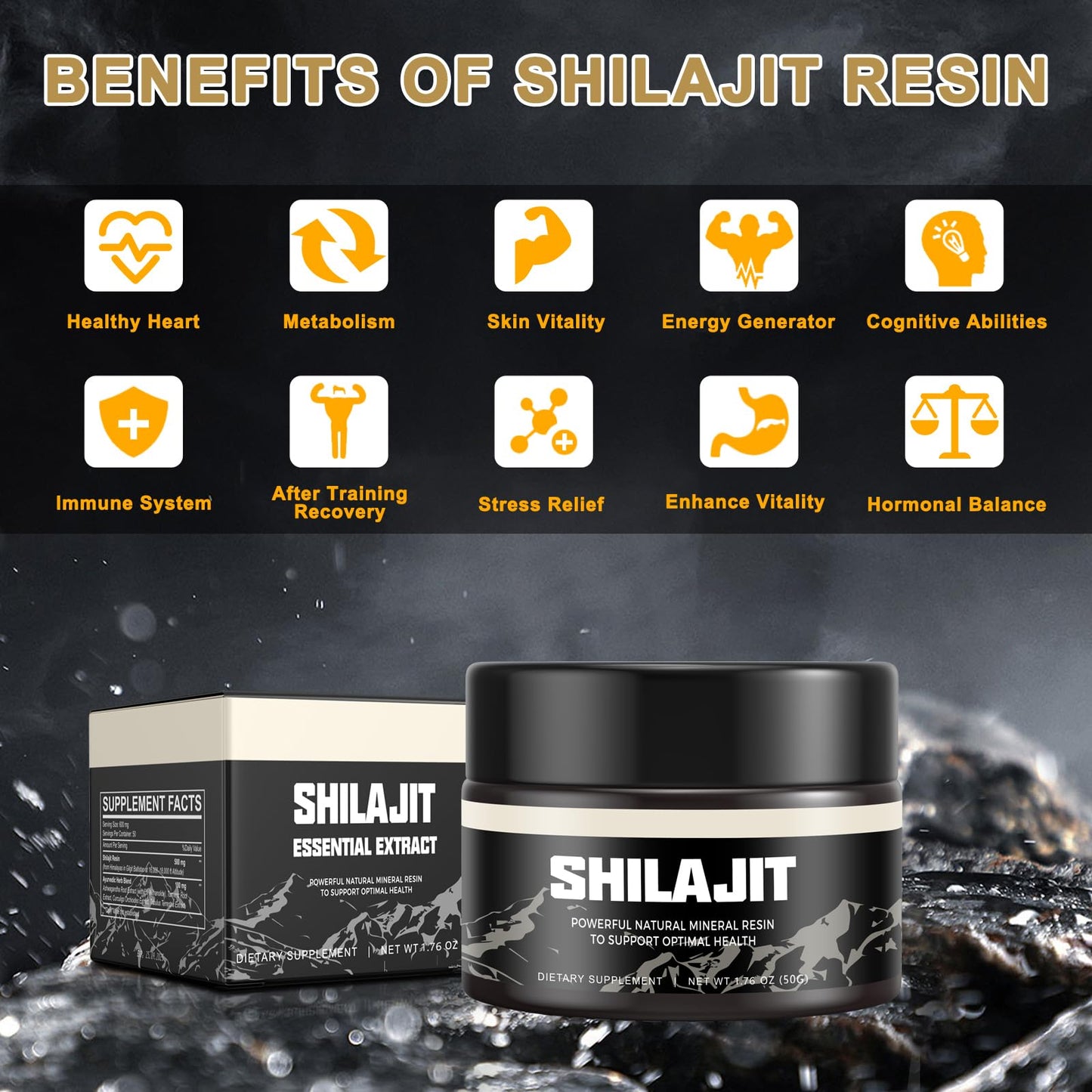 Shilajit Pure Himalayan Organic Shilajit Resin - Gold Grade 100% Shilajit Supplement ScarremoverUS supplements