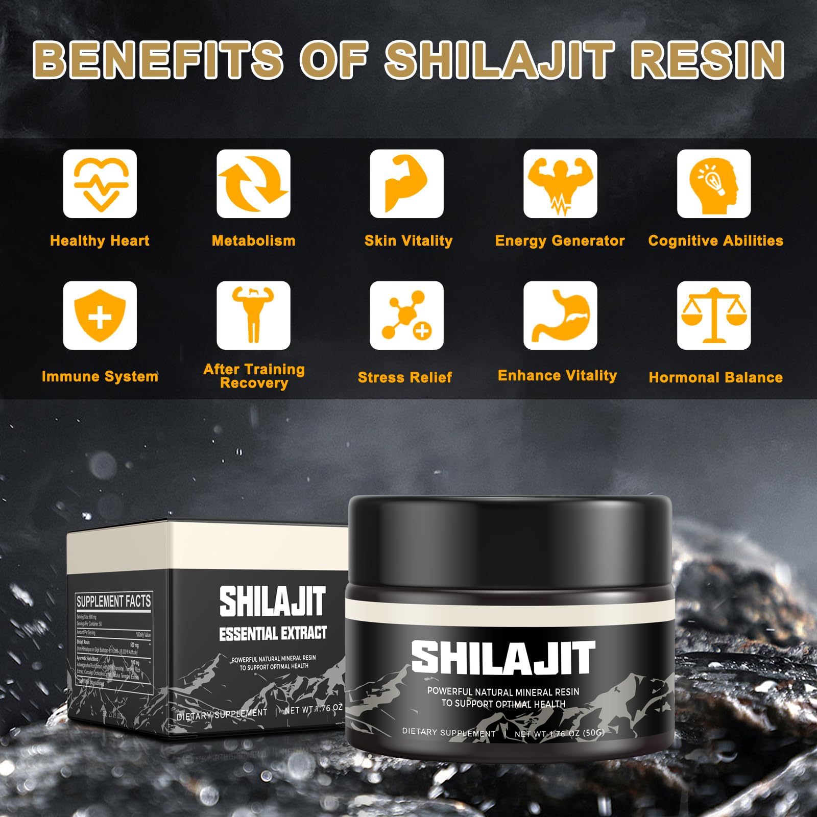 Shilajit Pure Himalayan Organic Shilajit Resin - Gold Grade 100% Shilajit Supplement ScarremoverAu supplements