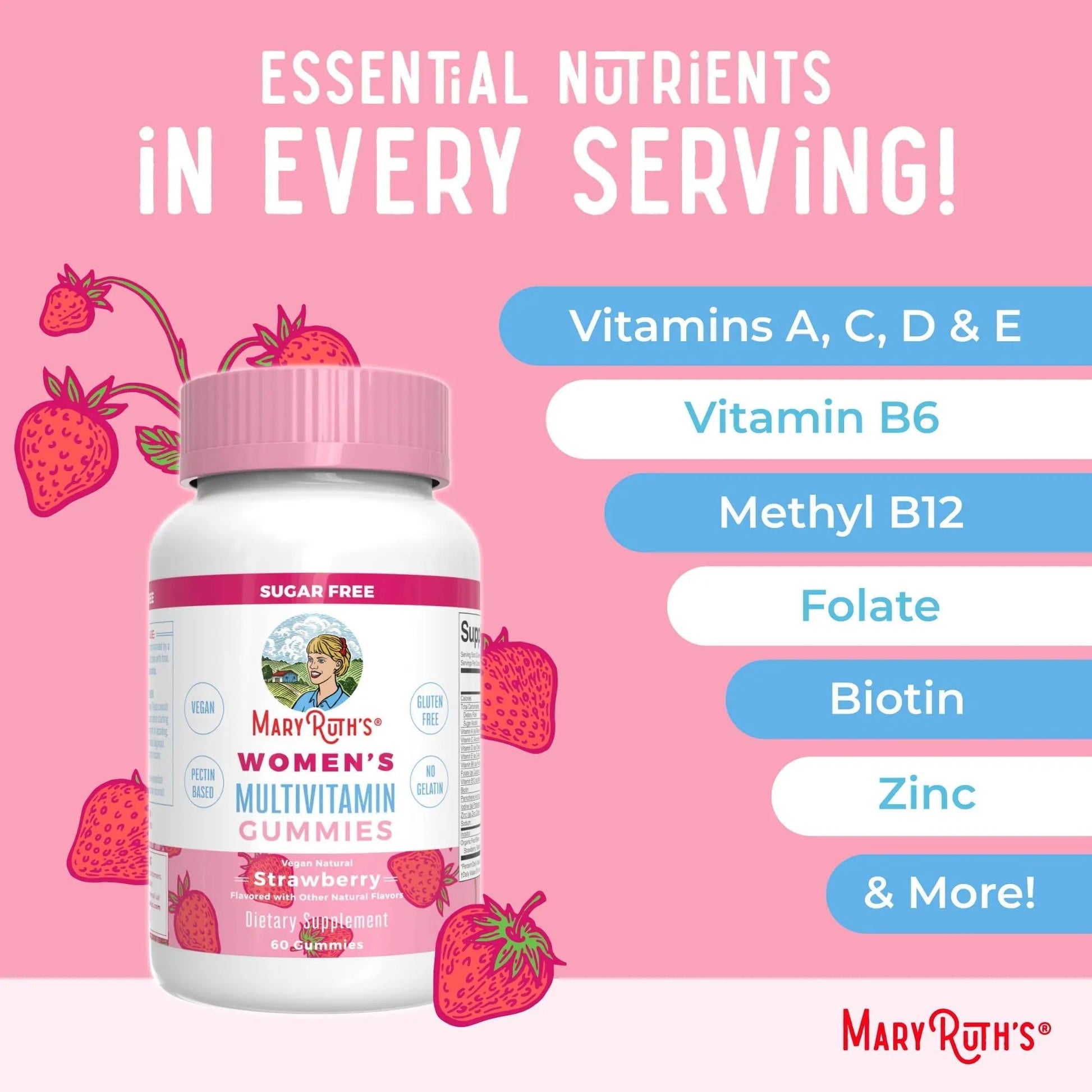 MaryRuth's Multivitamin Gummies for Women (Strawberry) & Liquid Nighttime Multimineral (Coconut, 15.22oz) | Clean Label Project Verified MARYRUTH'SAu supplements