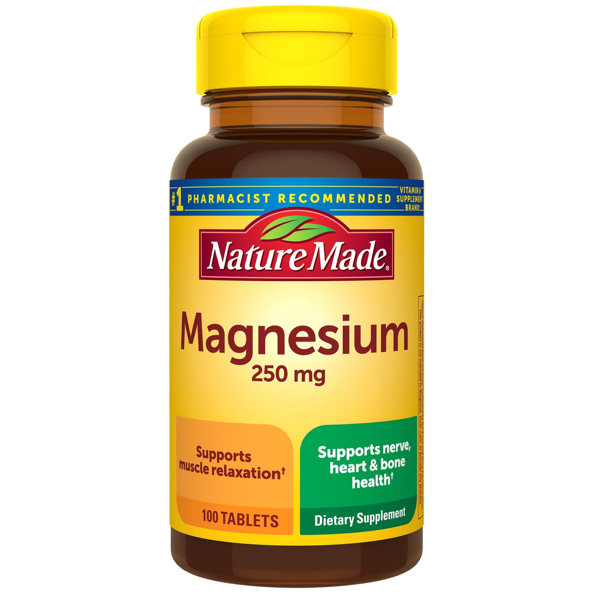 Nature Made Magnesium Oxide 250 mg, Magnesium Supplements for Men and Women, Support for Muscle, Heart, Bone and Nerve Health, 100 Tablets, 100 Day Supply Nature MadeAu supplements