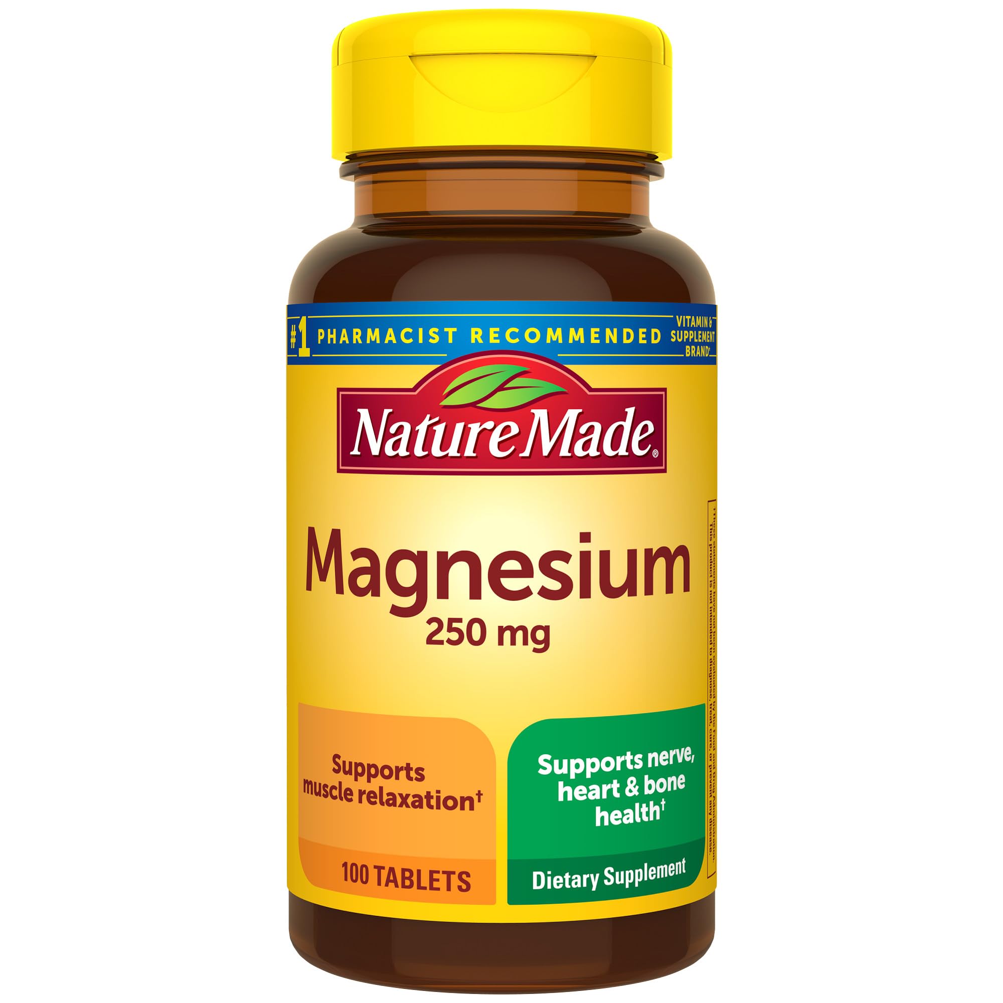 Nature Made Magnesium Oxide 250 mg, Magnesium Supplements for Men and Women, Support for Muscle, Heart, Bone and Nerve Health, 100 Tablets, 100 Day Supply Nature MadeAu supplements