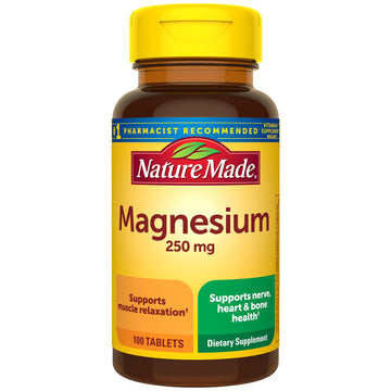 Nature Made Magnesium Oxide 250 mg, Magnesium Supplements for Men and Women, Support for Muscle, Heart, Bone and Nerve Health, 100 Tablets, 100 Day Supply Nature MadeAu supplements