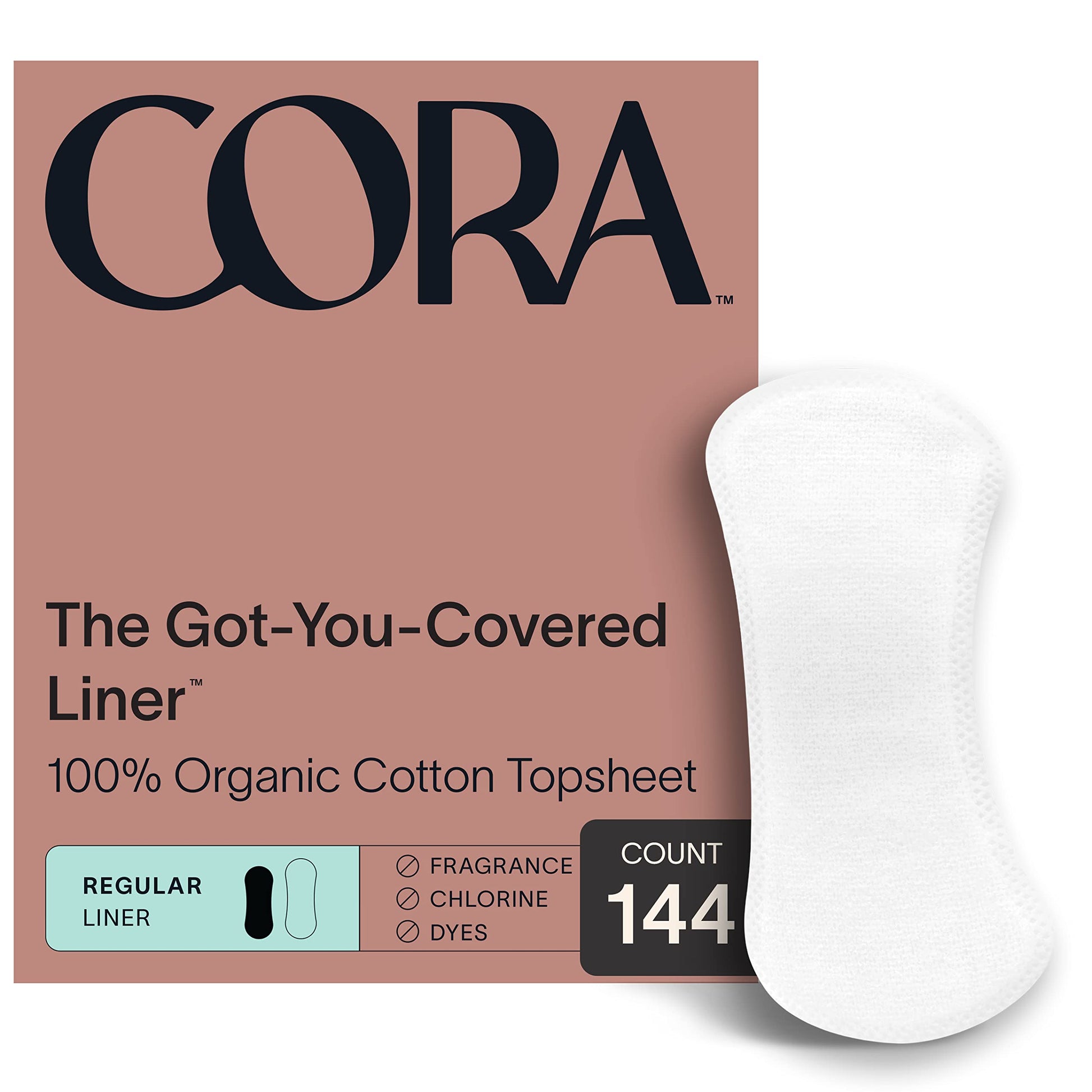 Cora Period Regular Liners | 100% Organic Cotton Topsheet | Ultra Thin, Quick Absorbency CoraAu supplements