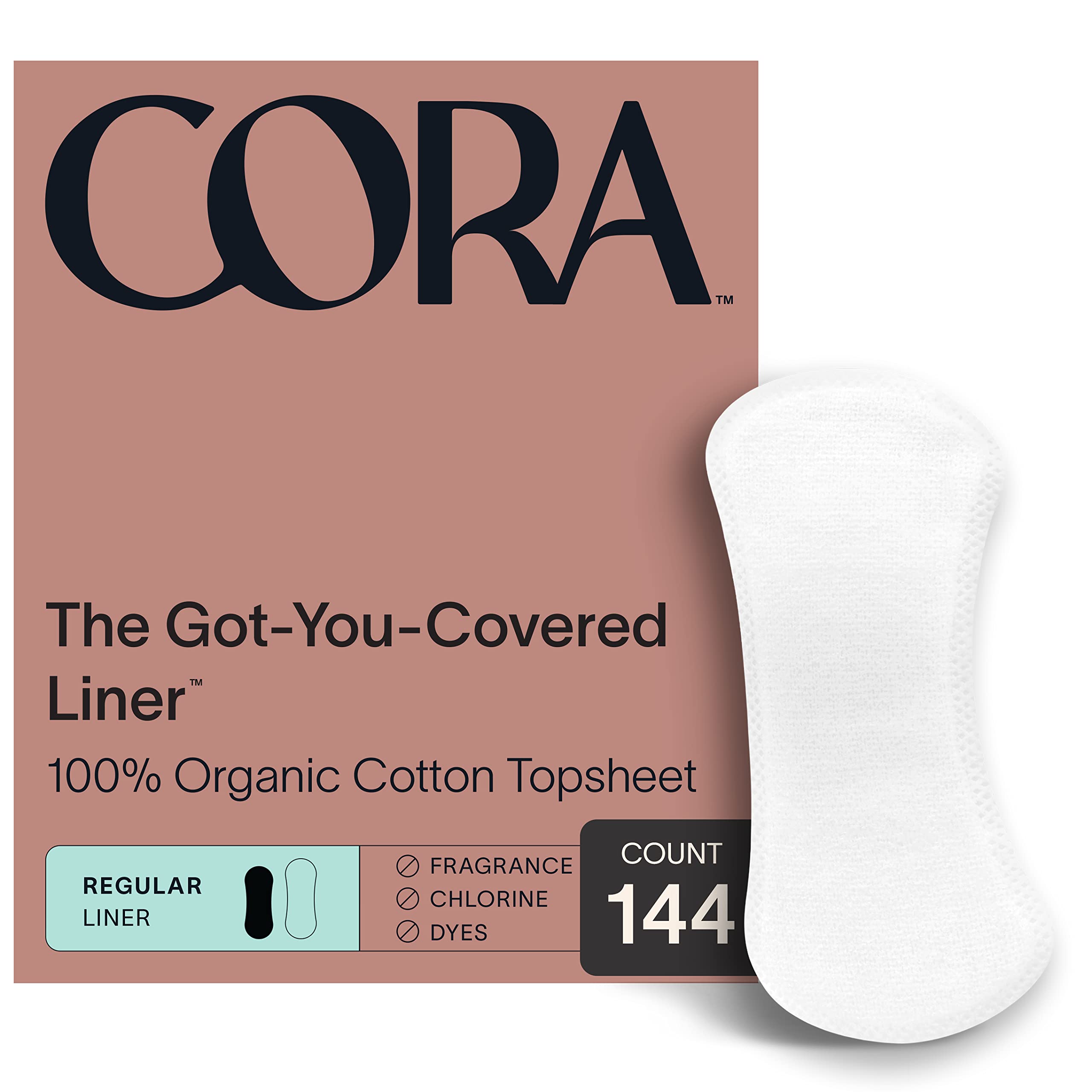 Cora Period Regular Liners | 100% Organic Cotton Topsheet | Ultra Thin, Quick Absorbency CoraAu supplements