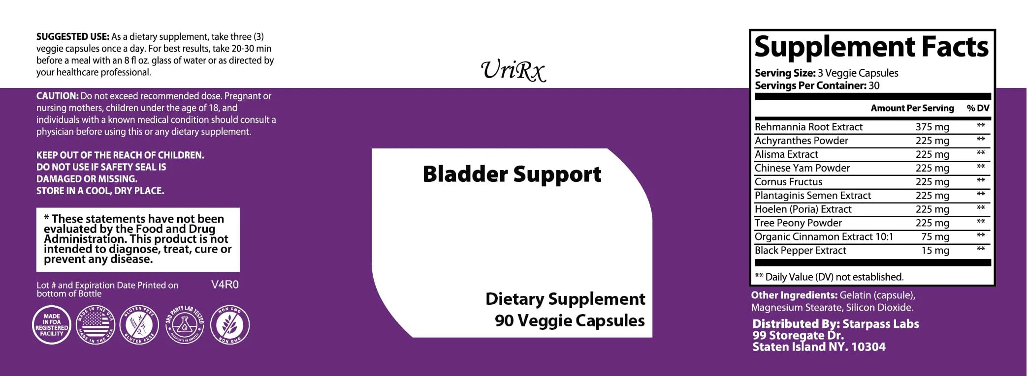 StarPass Labs Bladder Ultra Control Support and Promote Healthy Bladder Function, Help Maintain Bladder Control and Reduce Frequency, Urinary Leak - 90 Count StarPass LabsAu supplements