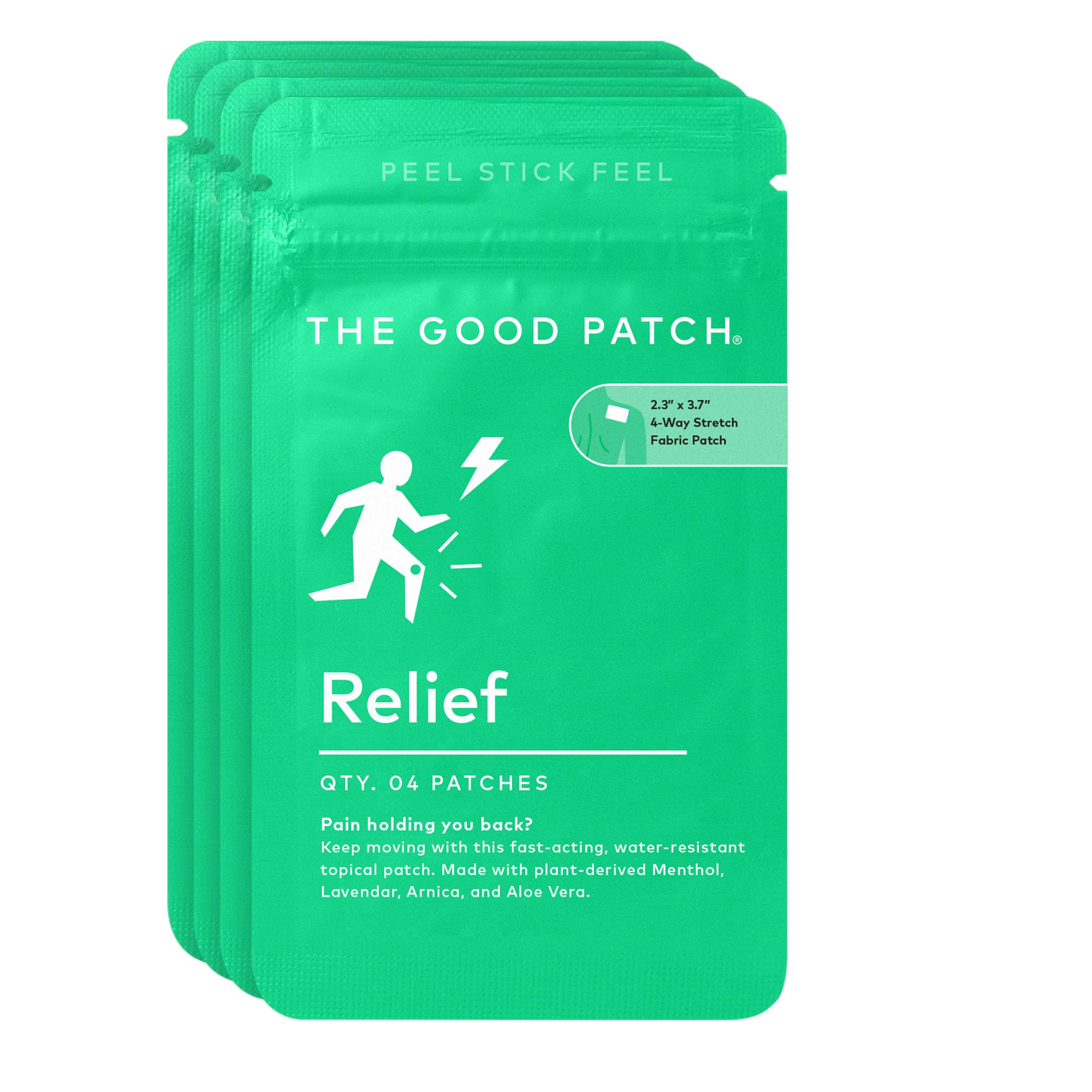The Good Patch Muscle Pain Relief Patches, Natural Patch with Menthol, Lavender, Arnica and Aloe Vera, Sustained Release, Plant Powered Wearable Wellness, For Back, Neck, Arms, Legs (16 Total Patches) The Good PatchAu supplements