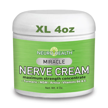 Neuro Health Miracle Nerve Cream - XL 4oz JAR - Maximum Strength - Turmeric and Arnica Blend for Neuropathy Discomfort Relief - Soothing Foot & Hand Formula with MSM, B6, E - Made in USA Neuro HealthAu supplements