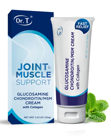 Dr. T Glucosamine Chondroitin Cream - Premium Formula with MSM and Collagen for Joint and Muscle Discomfort - Maintains Joint Strength, Flexibility & Muscle Mobility - 4.23 oz / 120g (1 Pack) Dr. TAu supplements