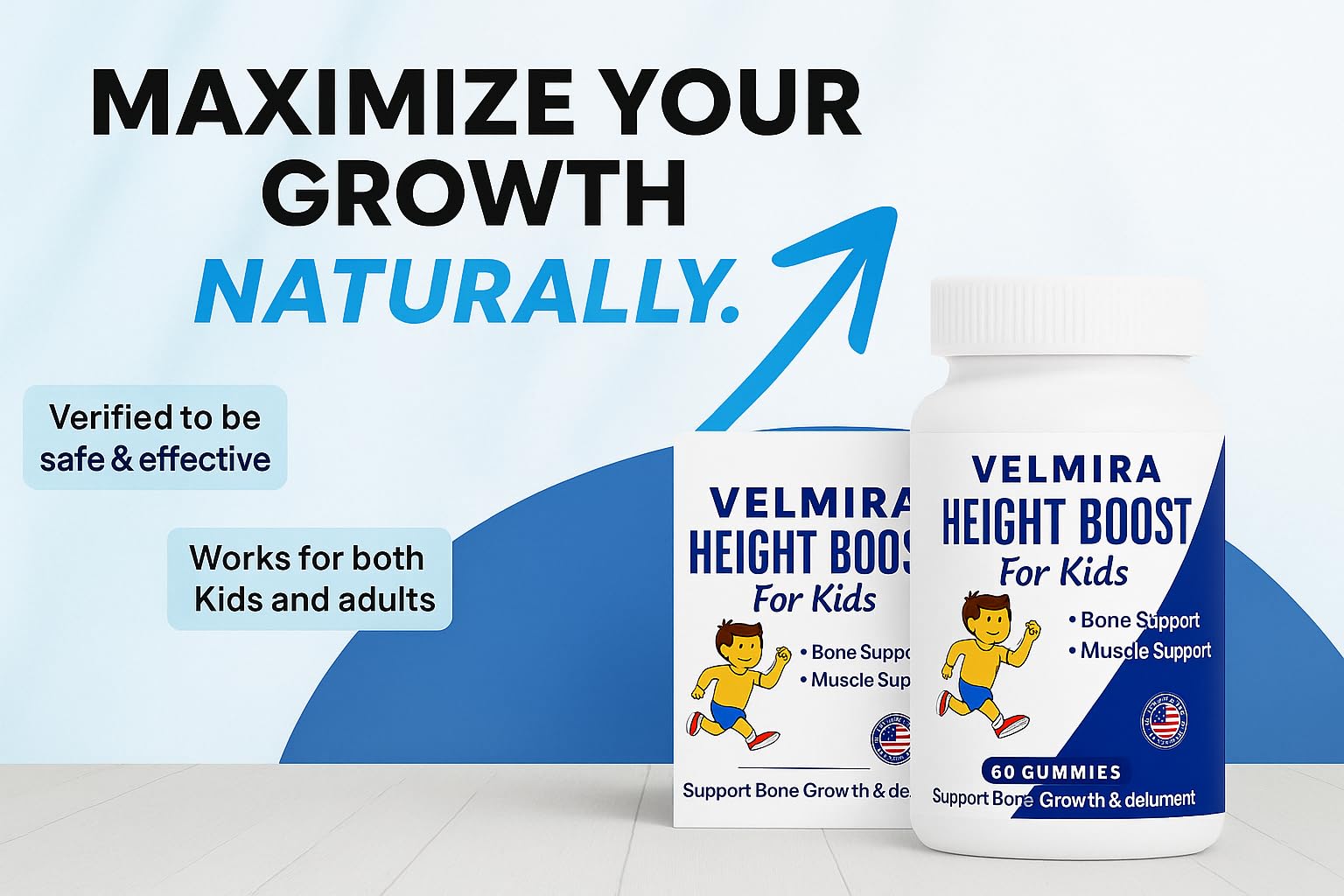 Velmira® Heightener Gummies for Bone Health & Development Support – Essential Vitamins & Minerals, Easy-to-Chew Gummies for Kids, Teens & Adults (Ages 5+) VelmiraAu supplements