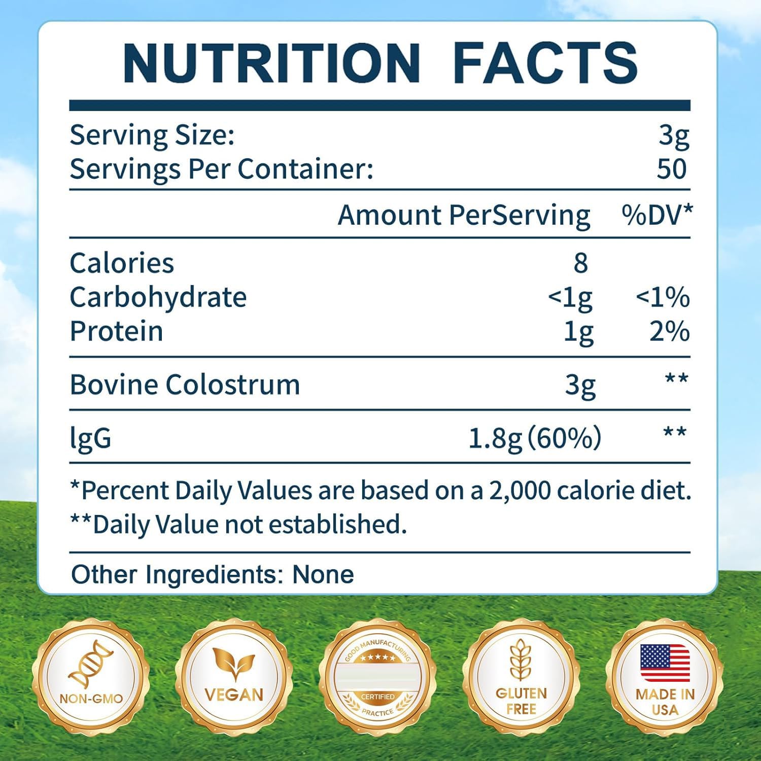 KEDISOM Grass-Fed Bovine Colostrum Supplement Powder - 60% High IgG 3000 mg for Gut Health, Immune Support - Easy to Mix Natural Liposomal Colostrum Superfood, Unflavored, 50 Servings KEDISOMAu supplements