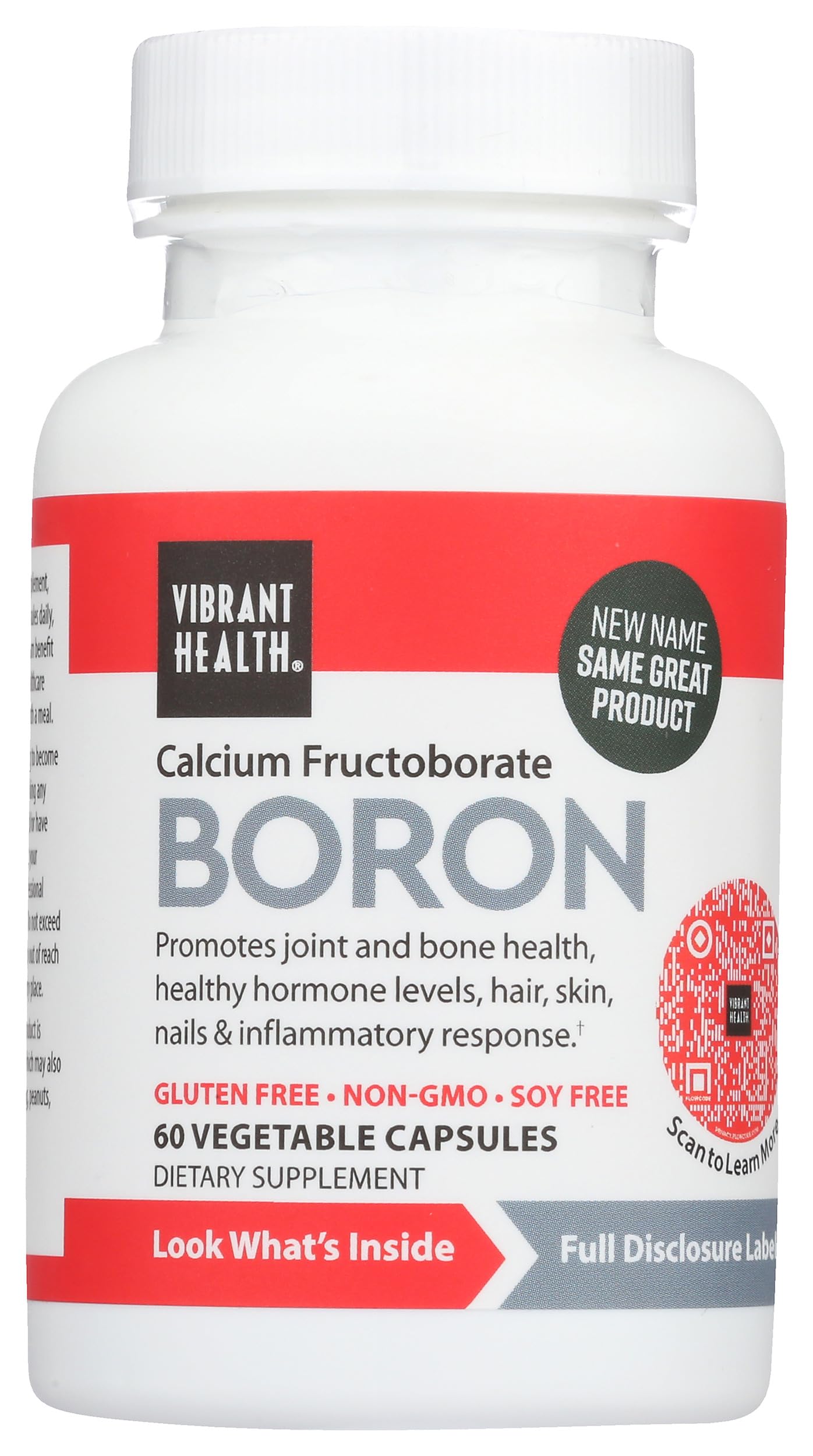 Vibrant Health - Super Natural Boron, Support for Healthy Joints, Hormone Levels, and Connective Tissue with Calcium Fructoborate and Broccoli Powder, Gluten Free, Vegetarian, Non-GMO, 60 Count Vibrant HealthAu supplements
