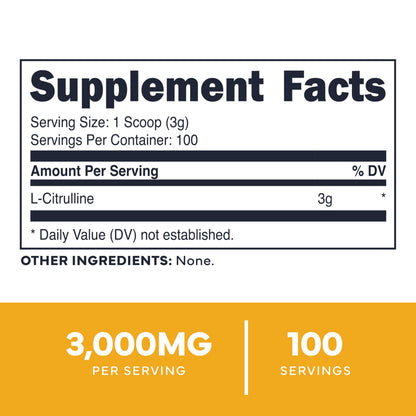 Type Zero L-Citrulline Base Powder, 3,000mg Per Serving - 100 Servings Type ZeroUS supplements