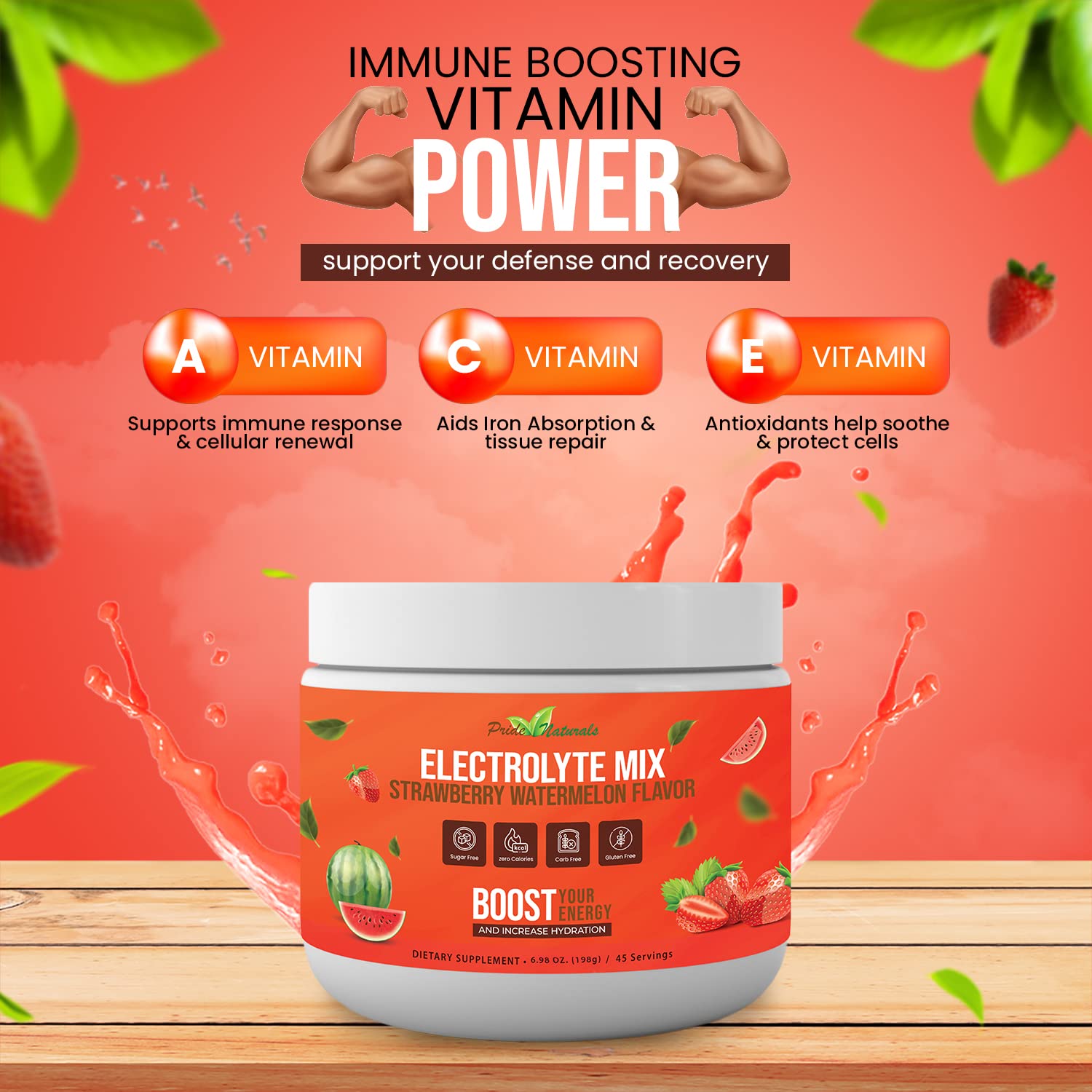 Electrolyte Powder - Refreshing Workout Recovery Electrolytes, Sugar Free, Gluten Free Pride Naturals, IncUS supplements