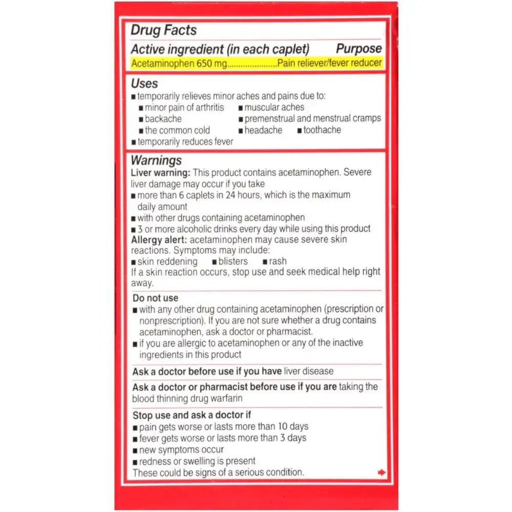 Tylenol 8 Hour Arthritis Pain Reliever Fever Reducer Extended Release Caplet, 225 Count TylenolAu supplements