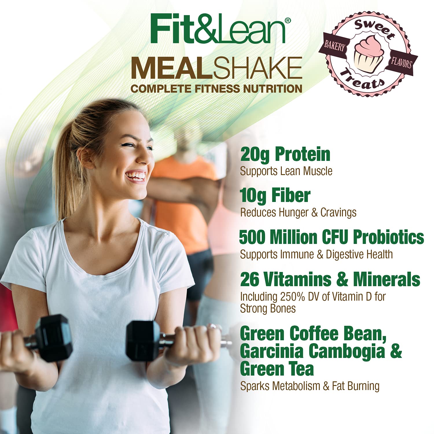 Fit & Lean Meal Shake Meal Replacement with Protein, Fiber, Probiotics and Organic Fruits Fit & LeanUS supplements