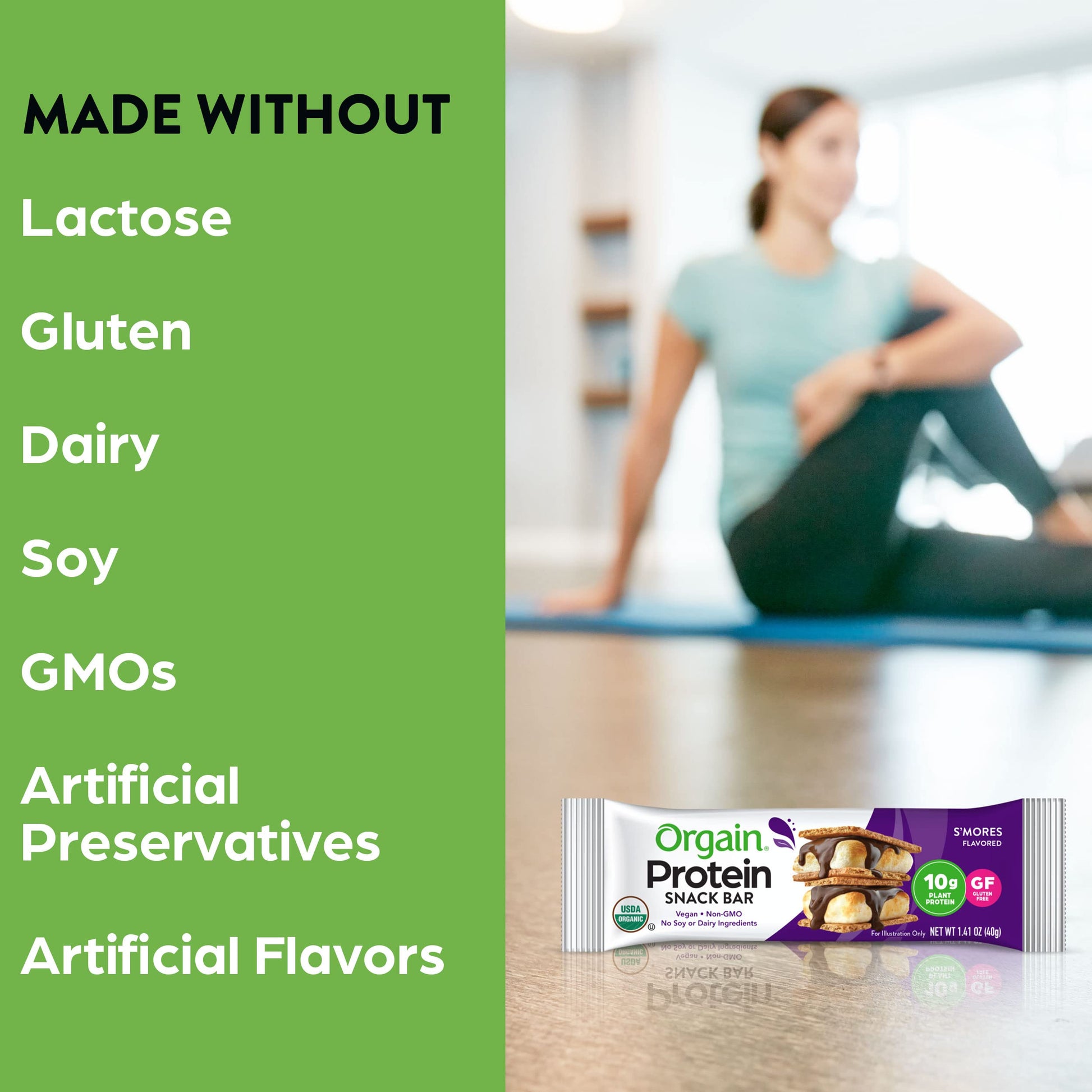 Orgain Organic Vegan Protein Bars, Smores - 10g Plant Based Protein, Gluten Free Snack OrgainAu supplements