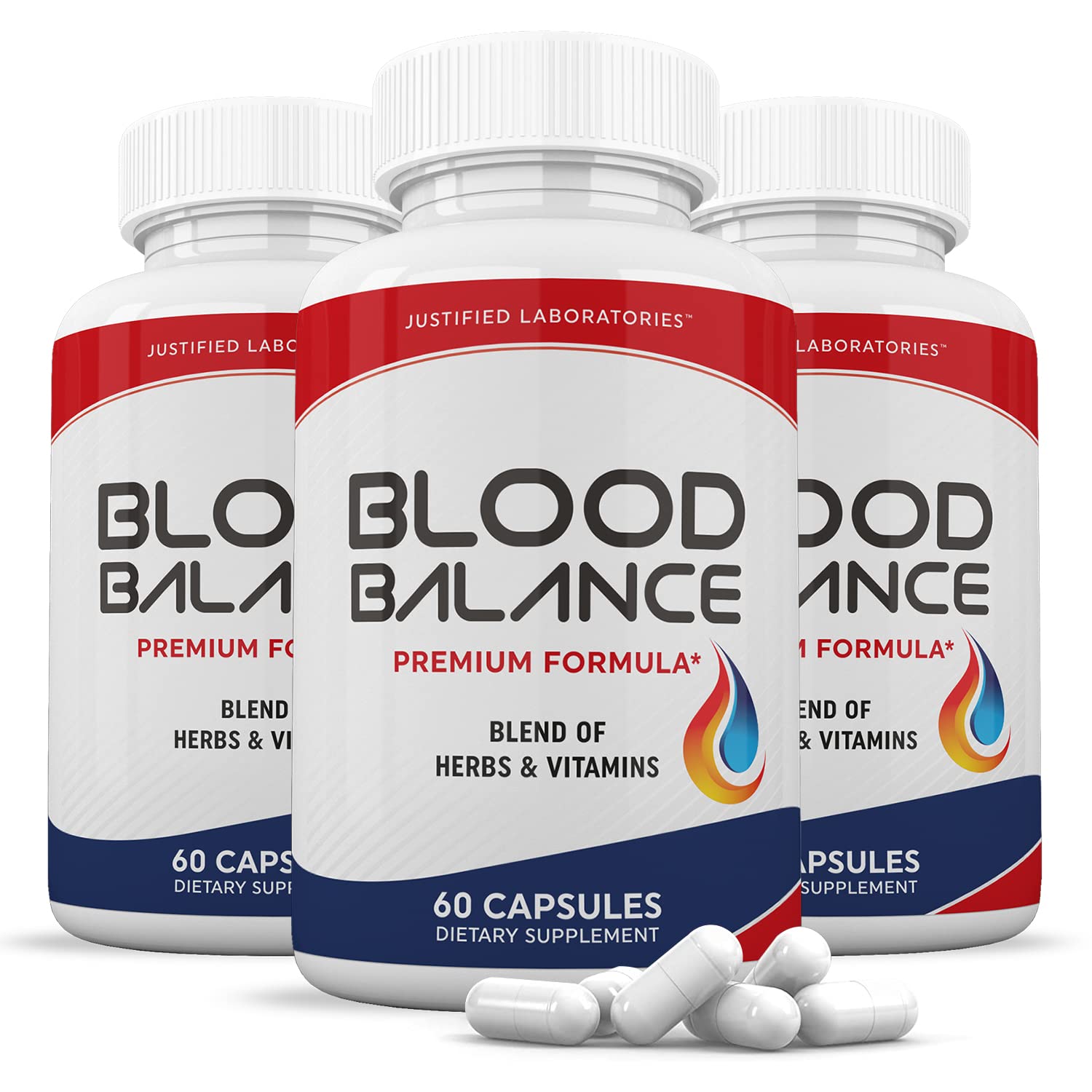 (3 Pack) Blood Balance Advanced Formula 620MG Supplement Pills 180 Capsules Justified LaboratoriesUS supplements