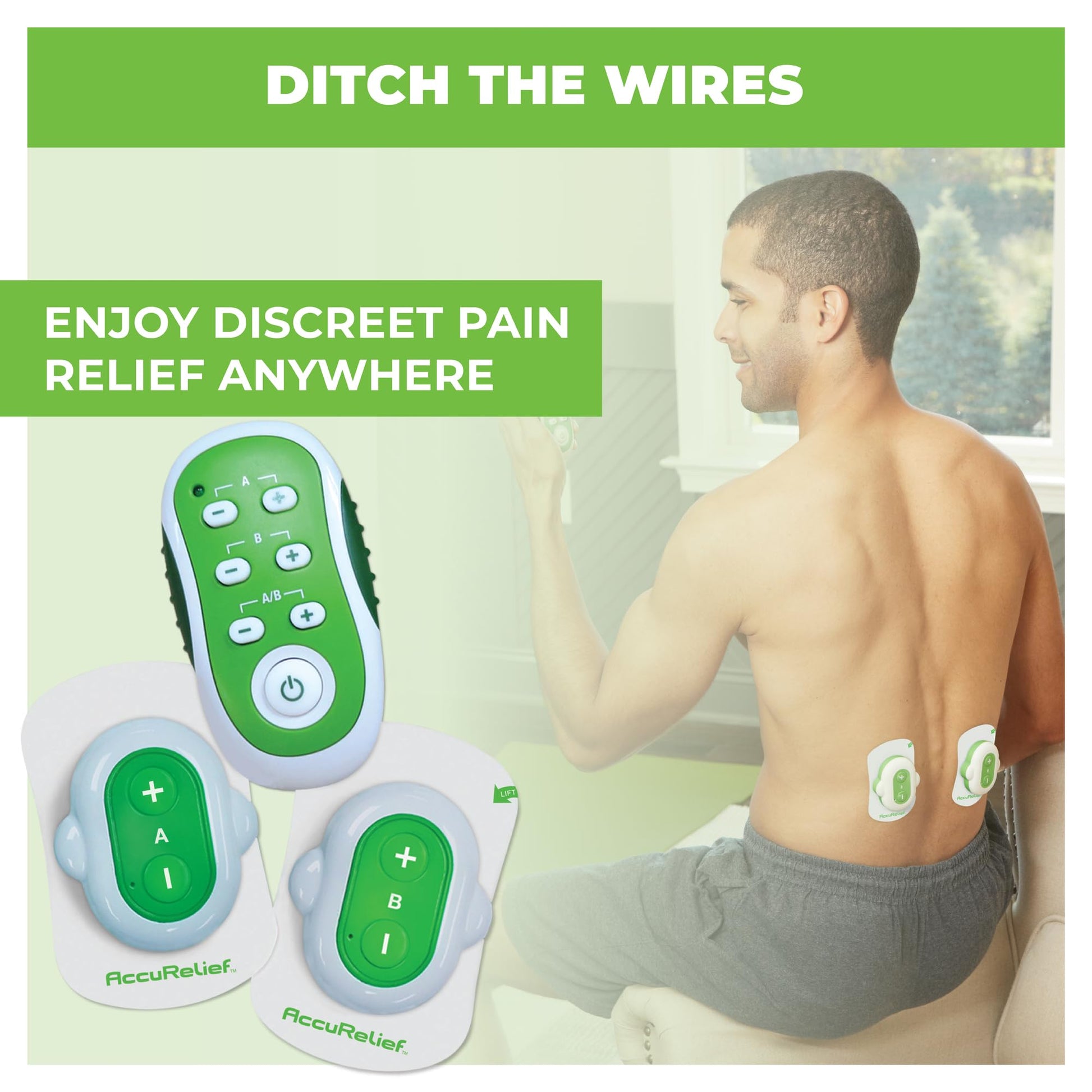 AccuRelief Wireless TENS Unit with Remote Control, TENS Pain Relief Device and Muscle Stimulator, for Back Pain, Neck Pain, Arm and Leg Pain AccuReliefAu supplements