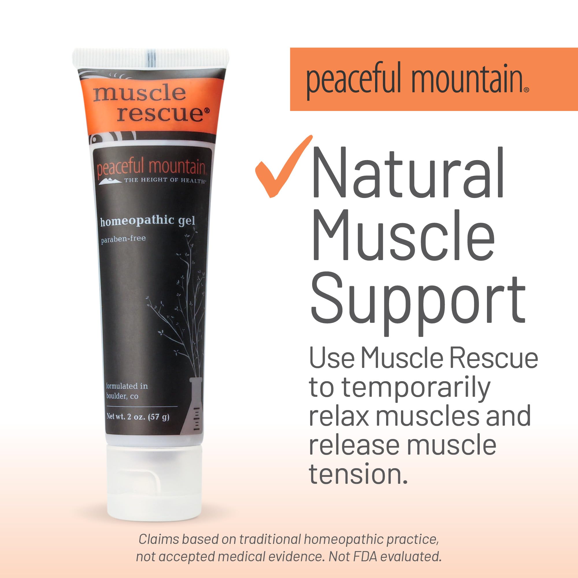 Peaceful Mountain Muscle Rescue Homeopathic Gel - for Muscle discomfort with Arnica and Comfrey - 2oz Peaceful MountainAu supplements