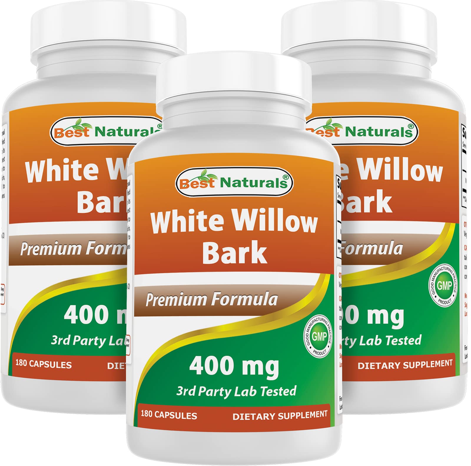 Best Naturals White Willow Bark 400 mg 180 Capsules (180 Count (Pack of 3)) Best NaturalsAu supplements
