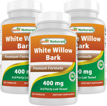 Best Naturals White Willow Bark 400 mg 180 Capsules (180 Count (Pack of 3)) Best NaturalsAu supplements