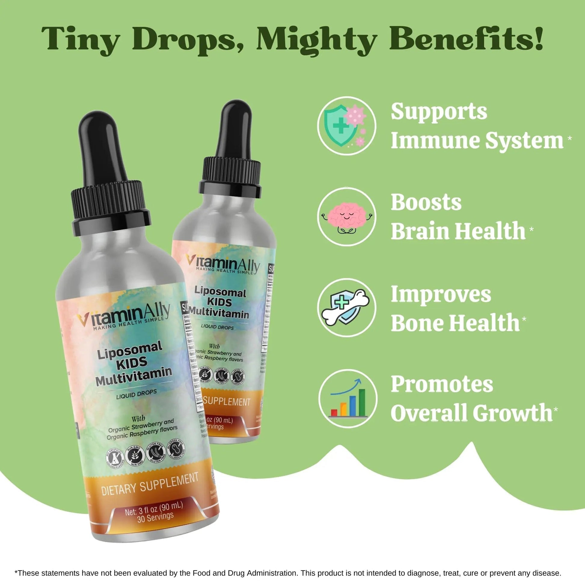 Vitaminally Liposomal Kids Liquid Multivitamin | Non-GMO | Clean | Sugar Free | Gluten Free | Organic Berry Flavors | VitaminallyAu supplements