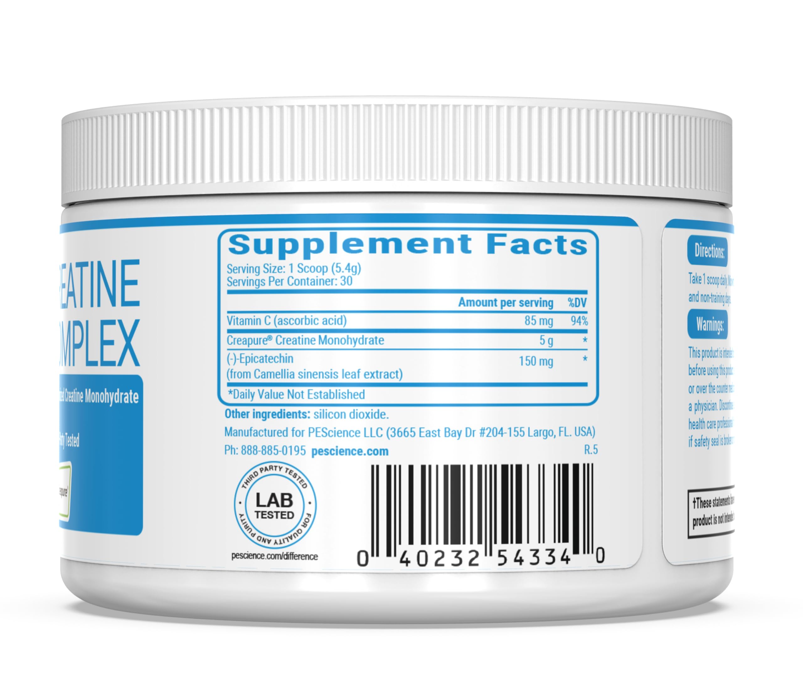 PEScience TruCreatine+ Creatine Monohydrate Powder Plus Epicatechin, Micronized Creapure Creatine for Women & Men, Supports Muscle Growth, Strength & Recovery, Cognition, 30 Servings, Unflavored PEScienceAu supplements