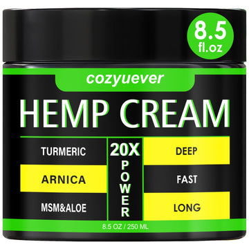 cozyuever 8.5 Oz Hemp Cream with Arnica, Menthol, Aloe, Emu Oil, Turmeric cozyueverAu supplements