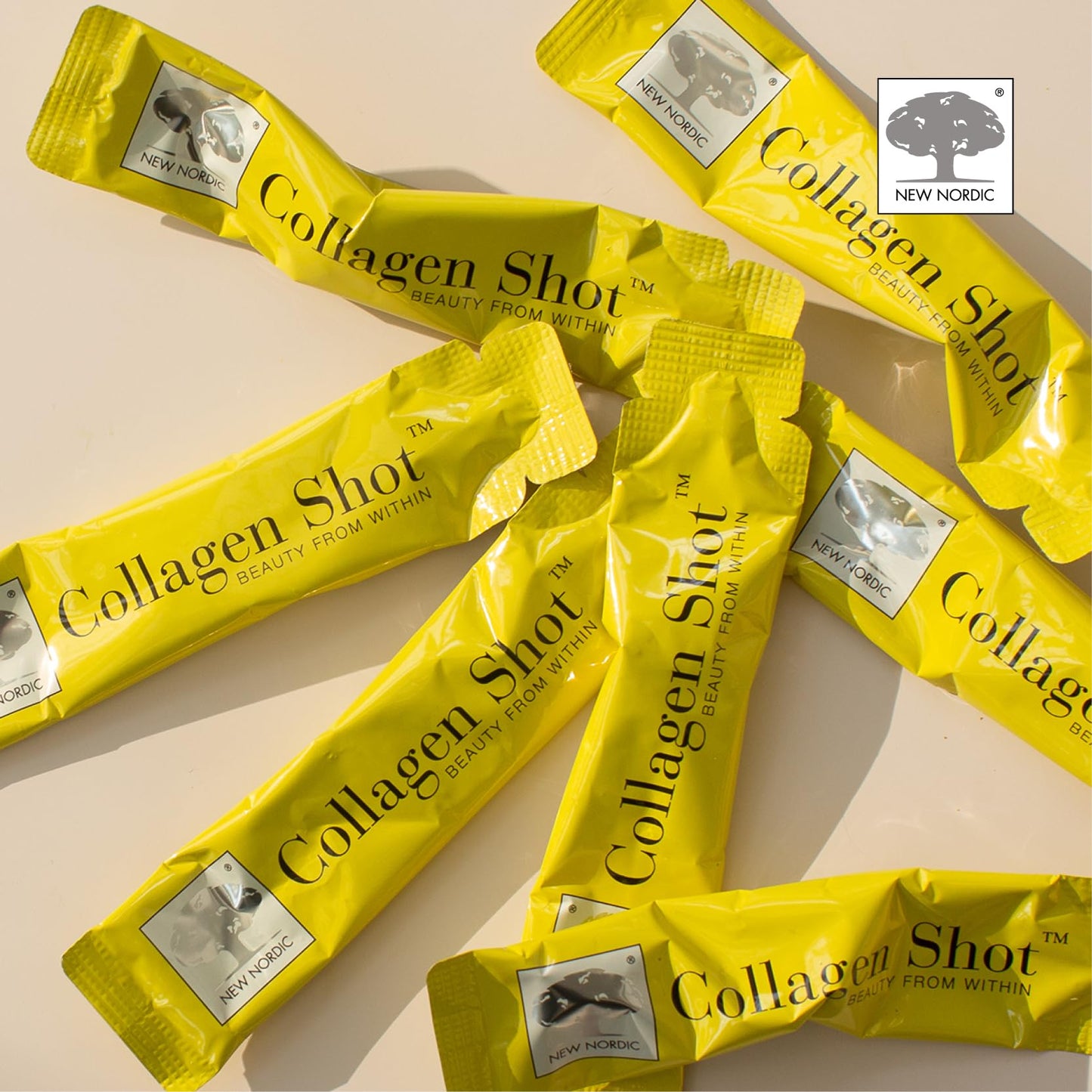 New Nordic Collagen Shot High-Absorbency Premium Liquid Daily Sachets - 15x Hydrolysed Shots - Freshwater Marine Collagen New Nordic LtdUS supplements
