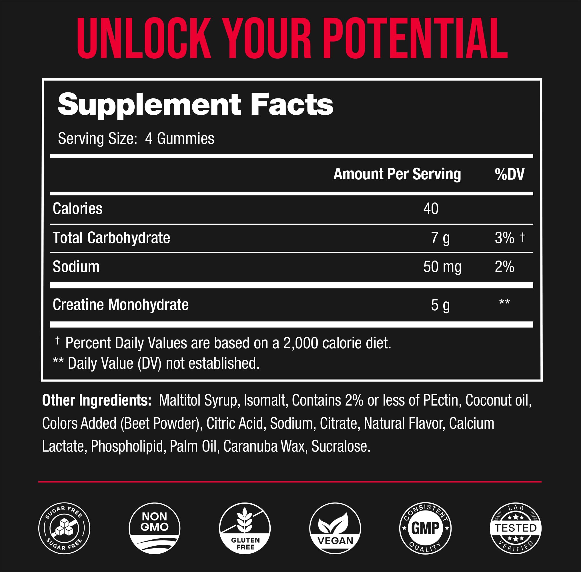 NutraChamps 120 Creatine Gummies for Men & Women - 5g Sugar Free Chewable Creatine Monohydrate Gummies - Supports Protein Synthesis, Muscle Recovery & Workout Performance NutraChampsAu supplements
