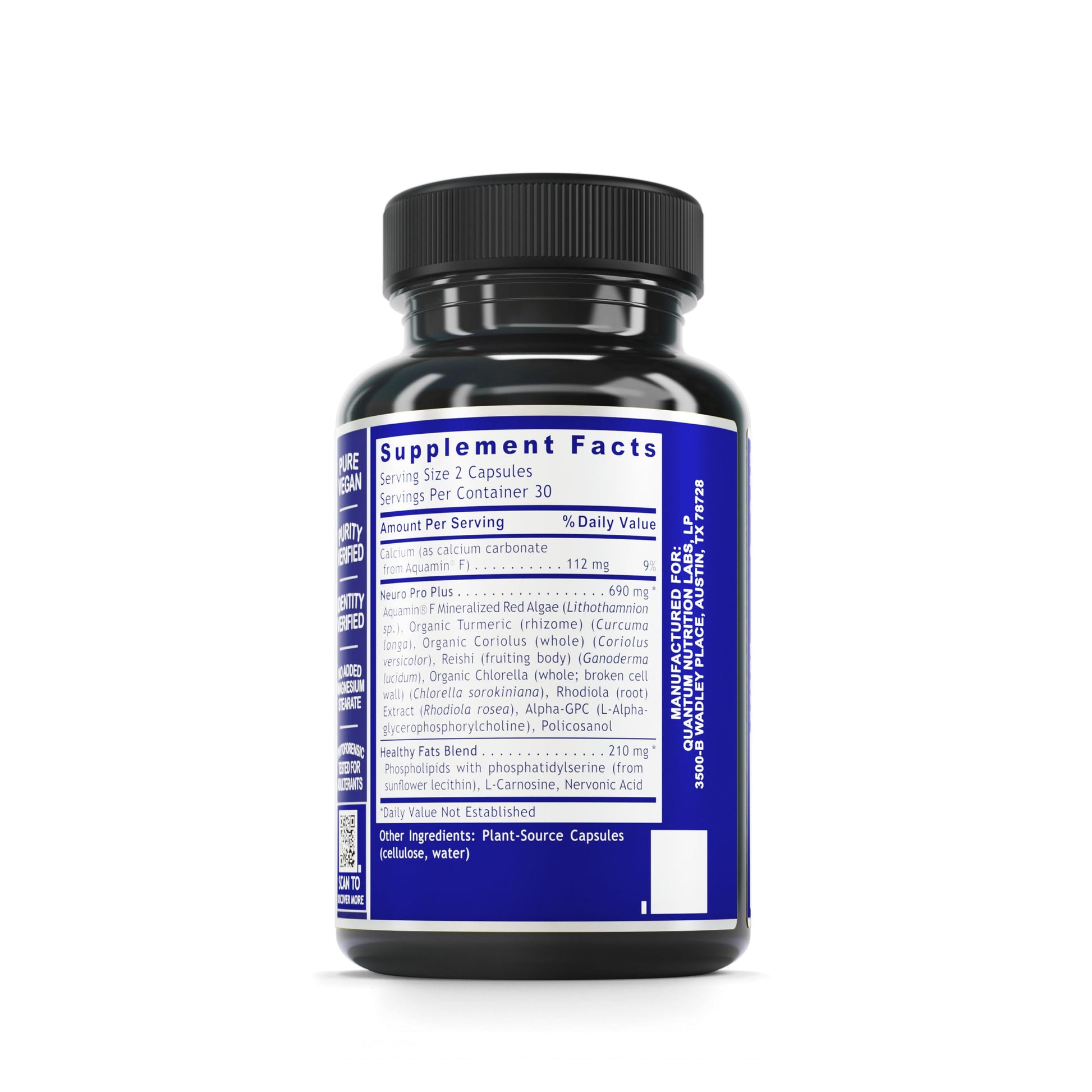 Quantum Nutrition Labs Nerve Support - Nerve Health Supplements, Brain Supplements, Nootropic with Rhodiola Rosea, Brain & Nerve Health - 60 Vegetarian Capsules Quantum NutritionAu supplements