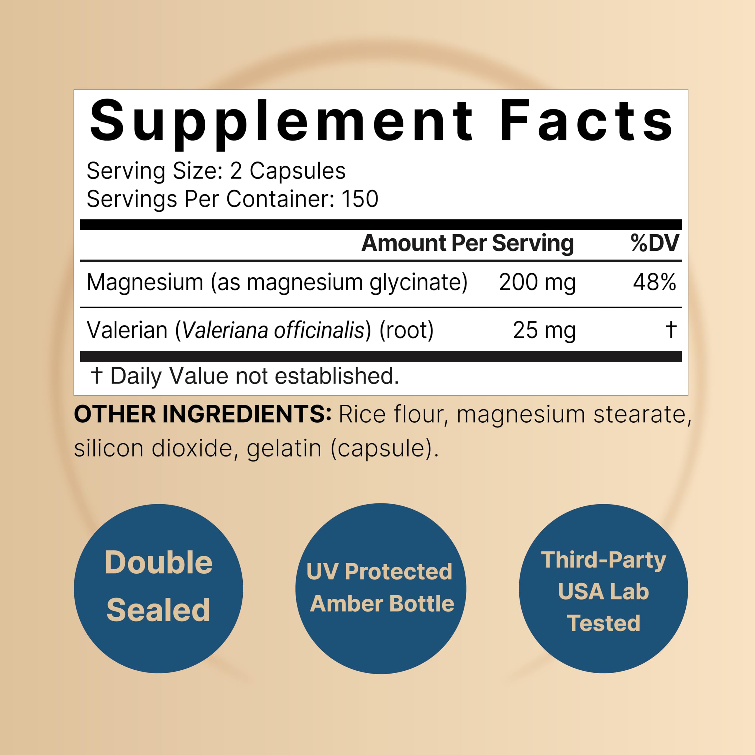 Pure Magnesium Glycinate for Sleep, 200mg with Valerian Root, 300 Capsules | 100% Chelated & Purified Mineral Supplement – Ultra High Absorption – Non-GMO, Gluten Free NatureBellAu supplements