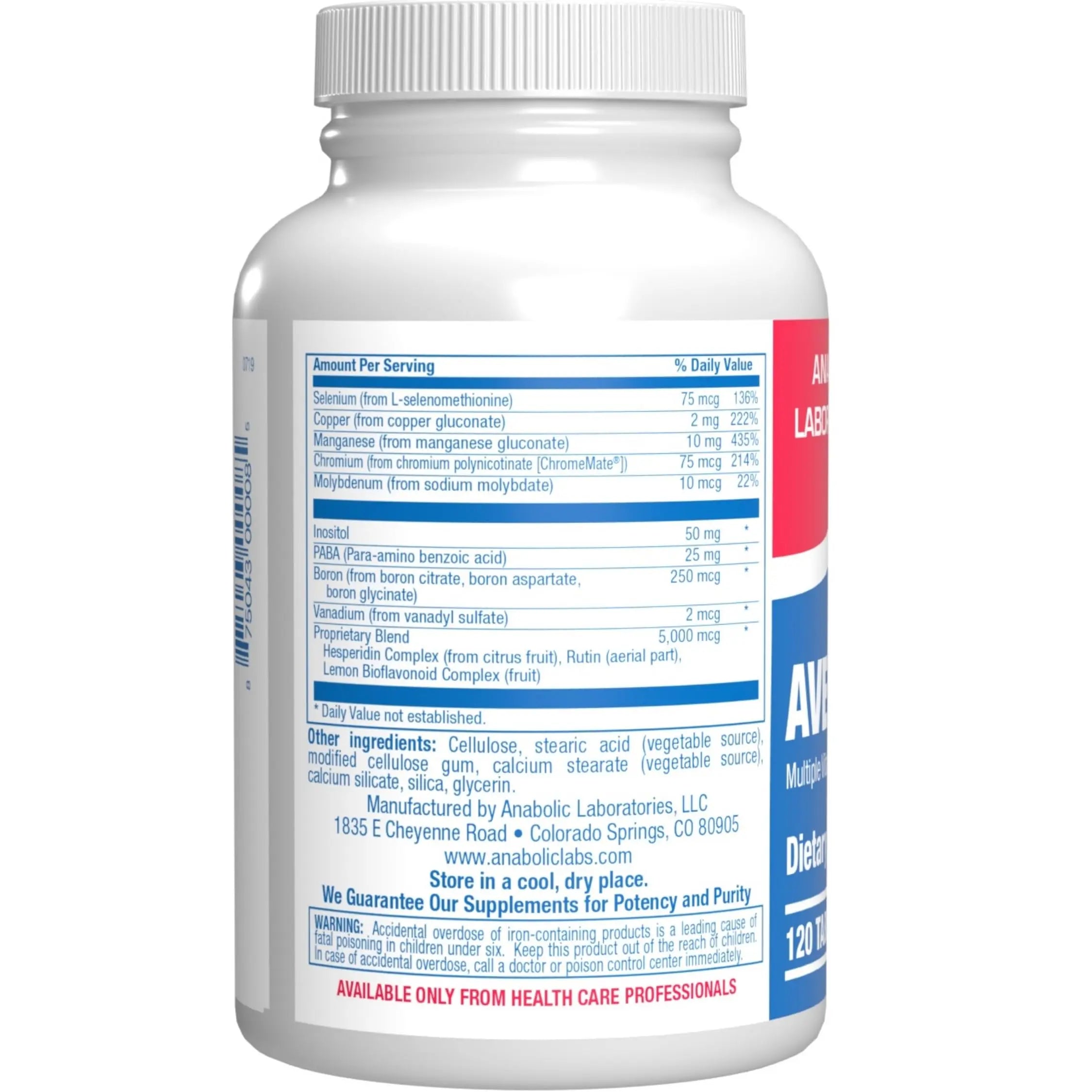 30-in-1 Adult Multivitamin with Iron - Antioxidant Rich Over 50 Multivitamin for Women and Men with Vitamins A C D E B Complex Zinc Magnesium Anabolic LaboratoriesAu supplements