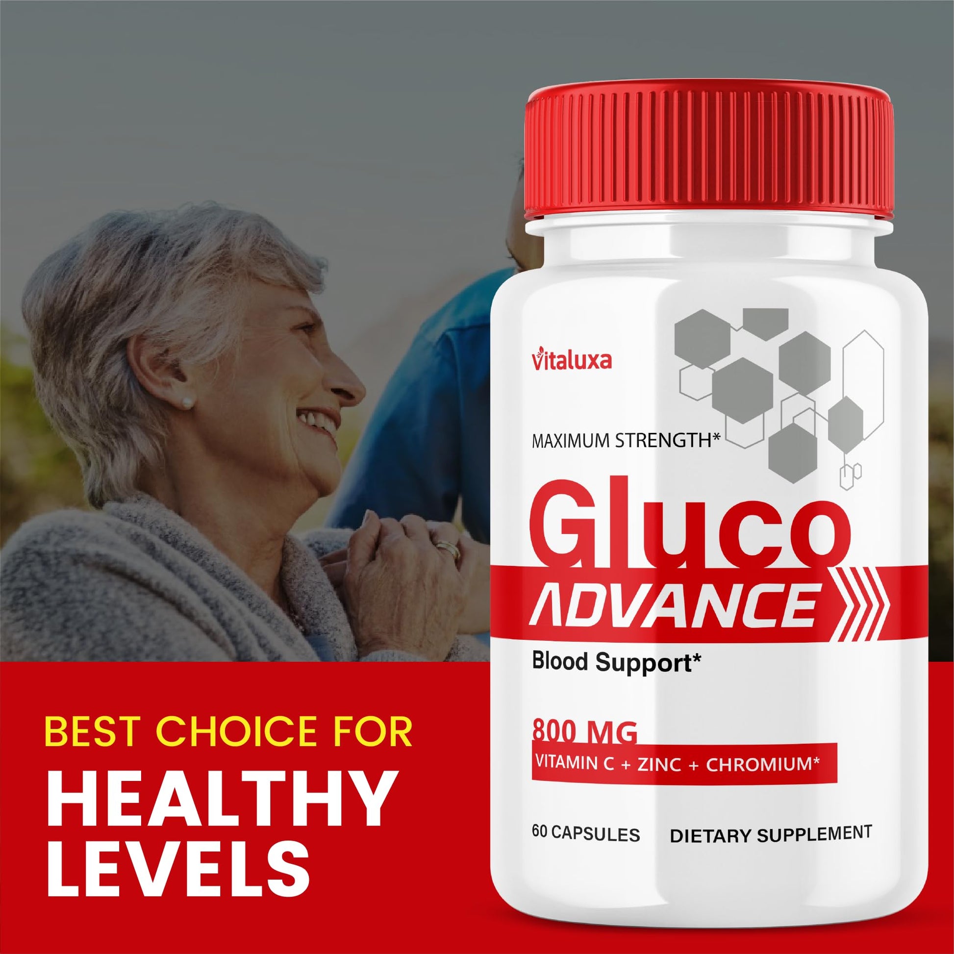 Gluco Advance Capsules, Gluco Advanced Blood Support Supplement GlucoAdvance Pills for Joints, GlucoseAdvance Premium Blend Flow Balance All Natural Formula Overall Health Wellness (60 Capsules) VitaluxaAu supplements