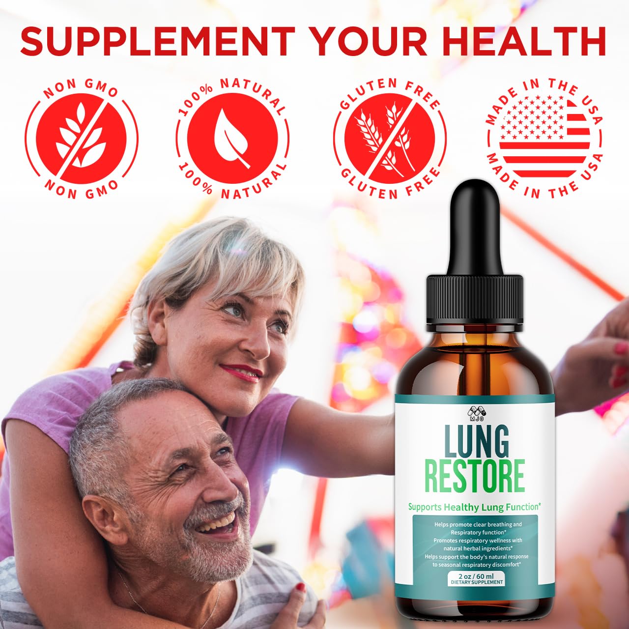 (2 Pack) Lung Restore Drops, Official LungRestore Liquid Supplement Drops with All Natural Ingredients, Lung Restore Advanced Lungs Wellness Support with Premium Vitamins for Women & Men (60 Servings) MJOAu supplements