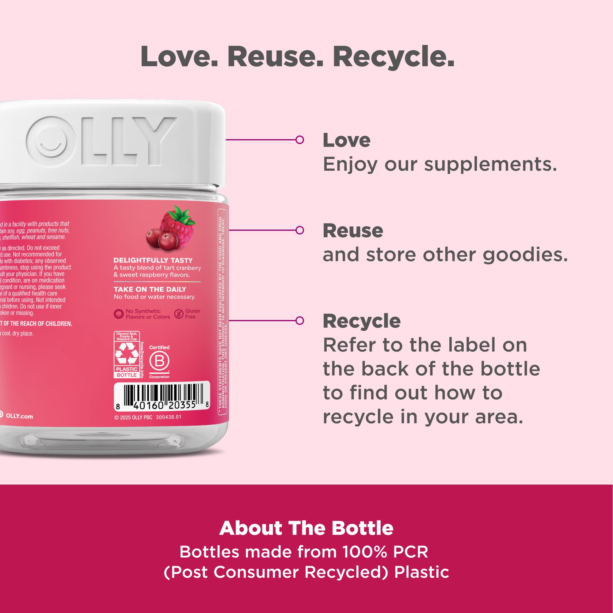 OLLY Period Hero Gummies, PMS Support Supplement,* Chasteberry, Vitamin B6, Calcium, Cran-Raspberry Flavor, 30 Day Supply - 60 Count OLLYAu supplements