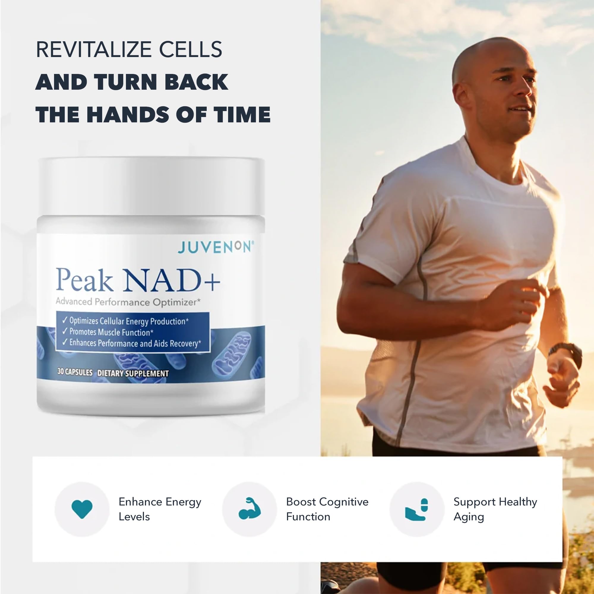 Juvenon Peak NAD+ | Advanced Cellular Health and Regeneration Formula | Boost NAD+ Levels, Support Cellular Vitality, and Promote Natural Renewal JuvenonAu supplements